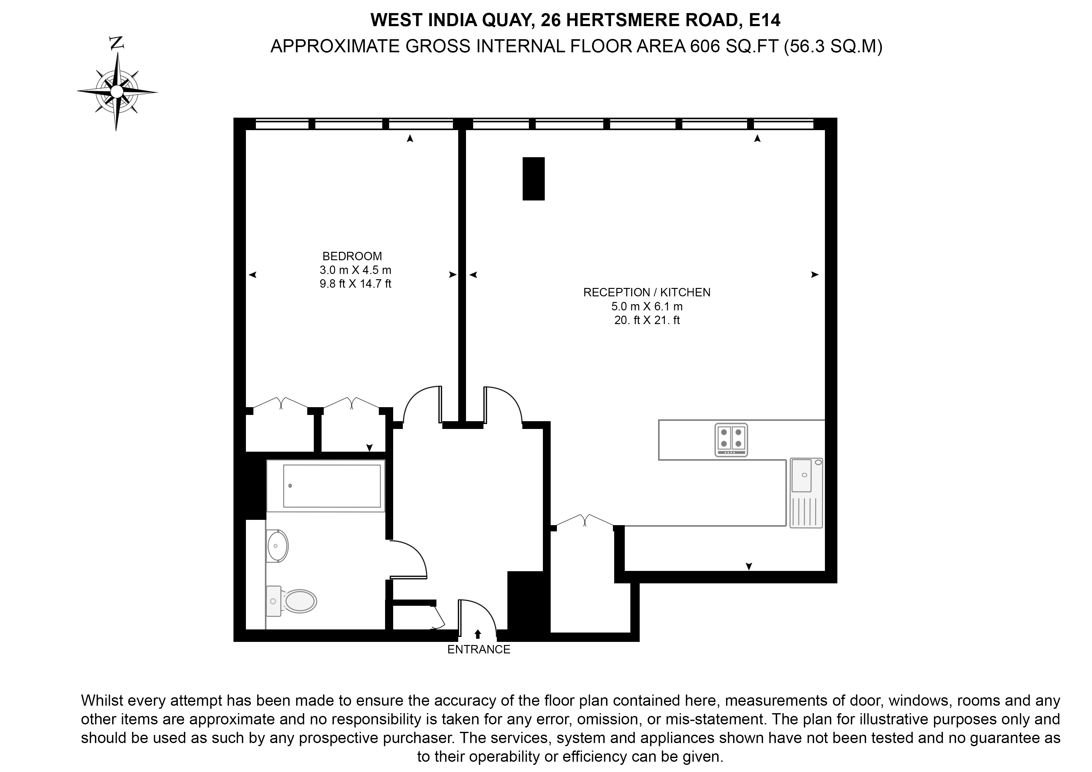 1, West India Quay, Hertsmere Road, Nr Canary Wharf, London, E14 floorplan