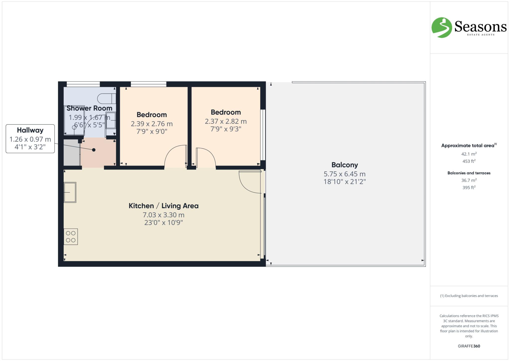 106 Hillside Villas, Millendreath Beach Resort, Looe floorplan