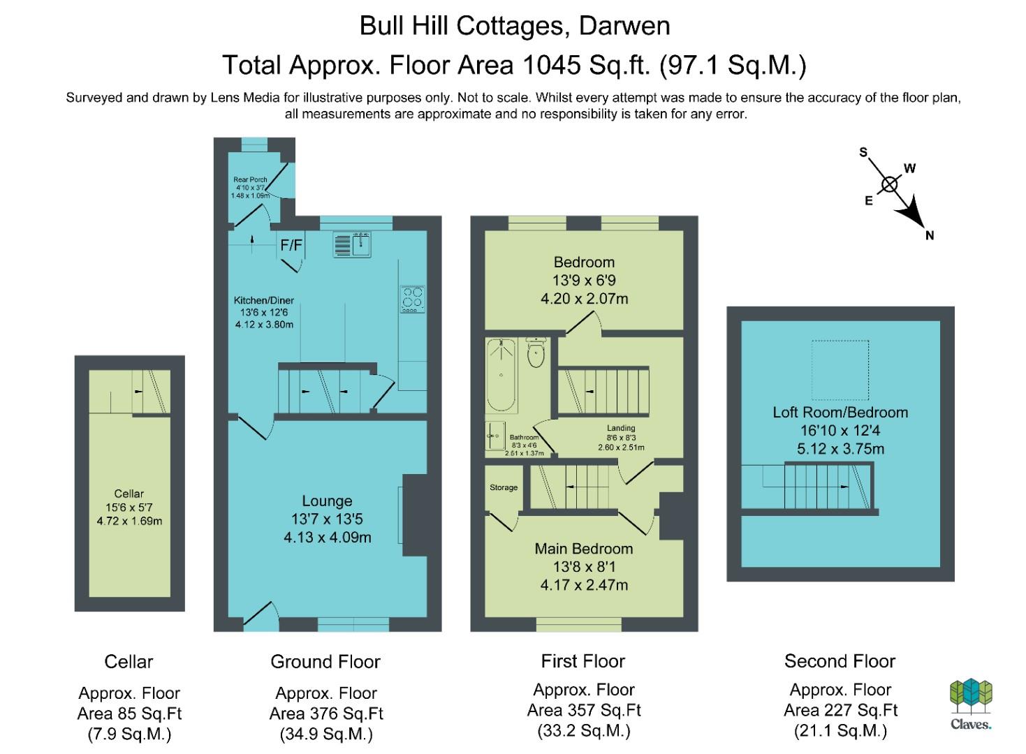 12, Bull Hill Cottages, Darwen floorplan