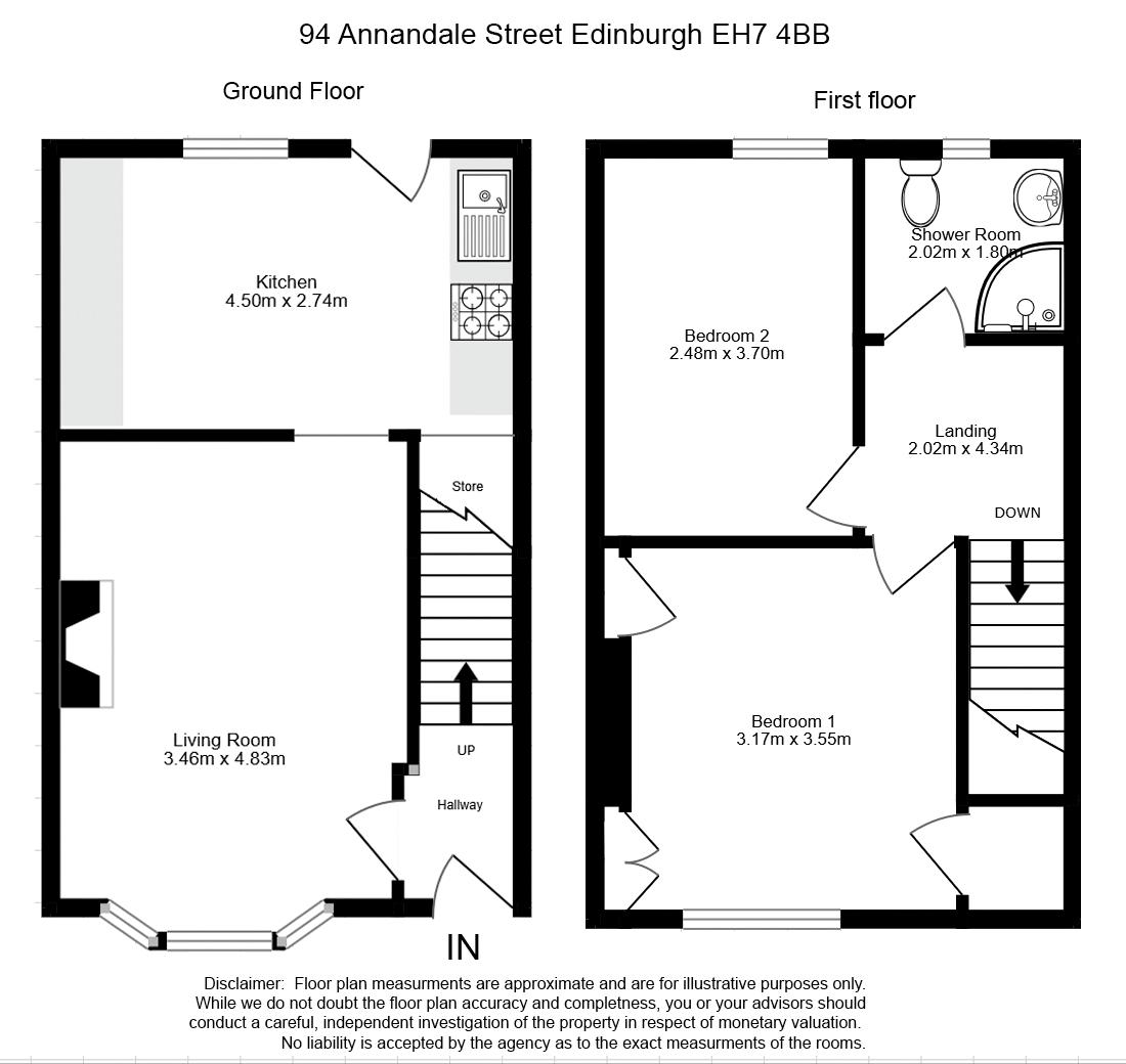94, Annandale Street, Edinburgh floorplan