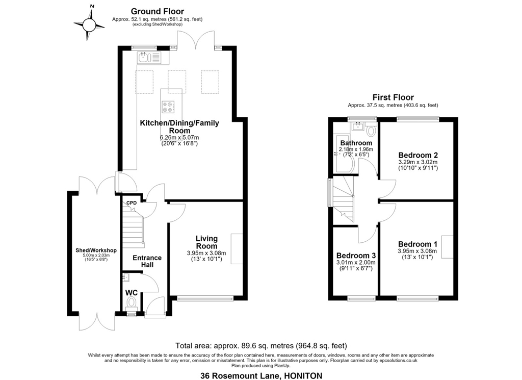36, Rosemount Lane Devon, Honiton floorplan