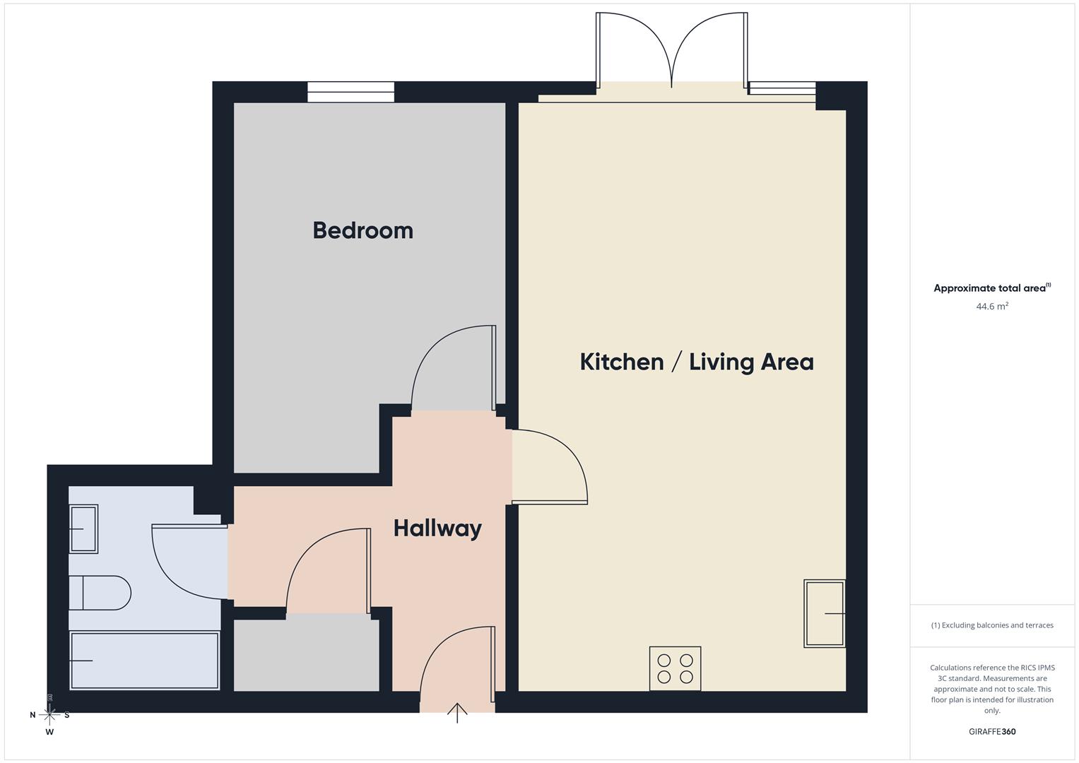 Flat C Ground Floor, Chilton House, Giles Crescent, Stevenage floorplan