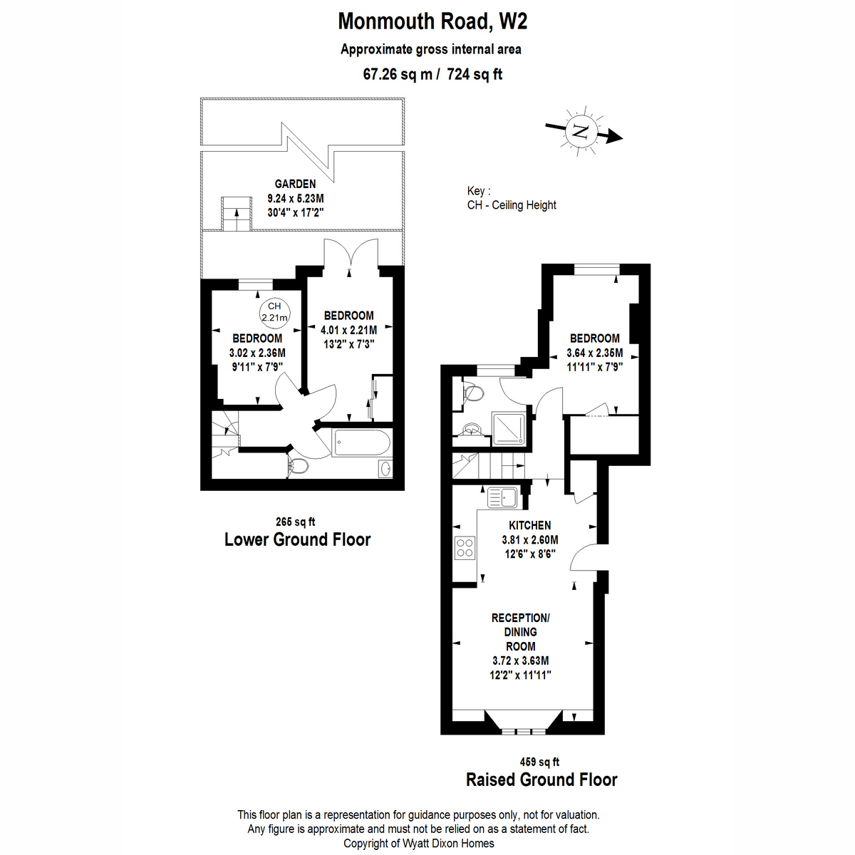 Flat 2, 16, Monmouth Road, London floorplan