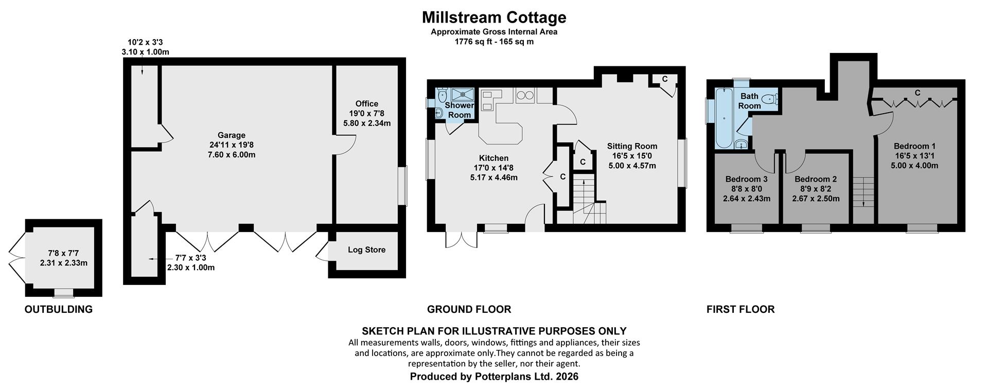 Millstream Cottage, Calbourne Lane, Newbridge floorplan