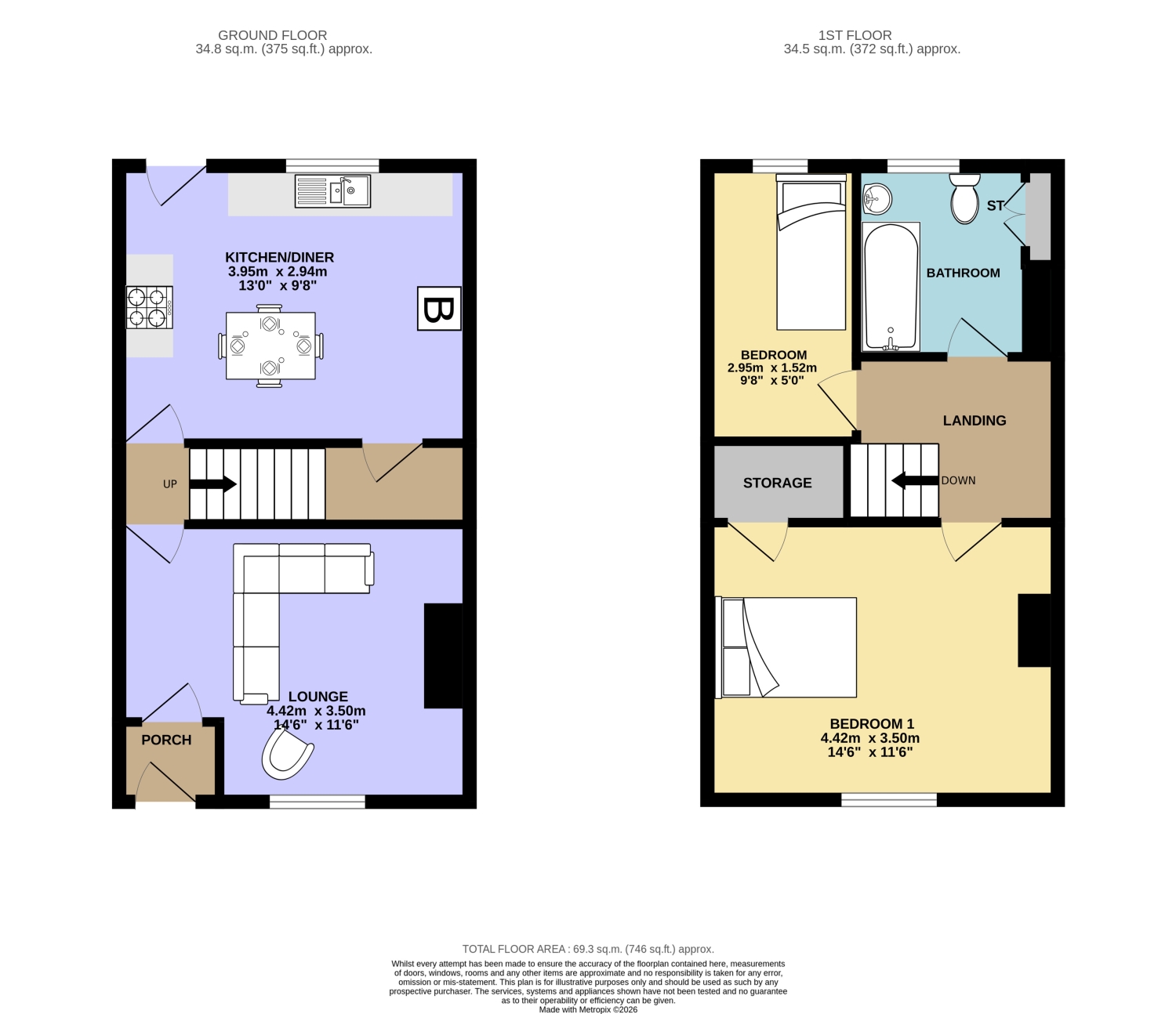 3, WILLIAM STREET, BRIGHOUSE floorplan