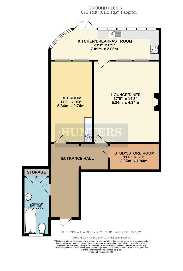 Flat 2, Allerton Hall, Chapel Allerton floorplan