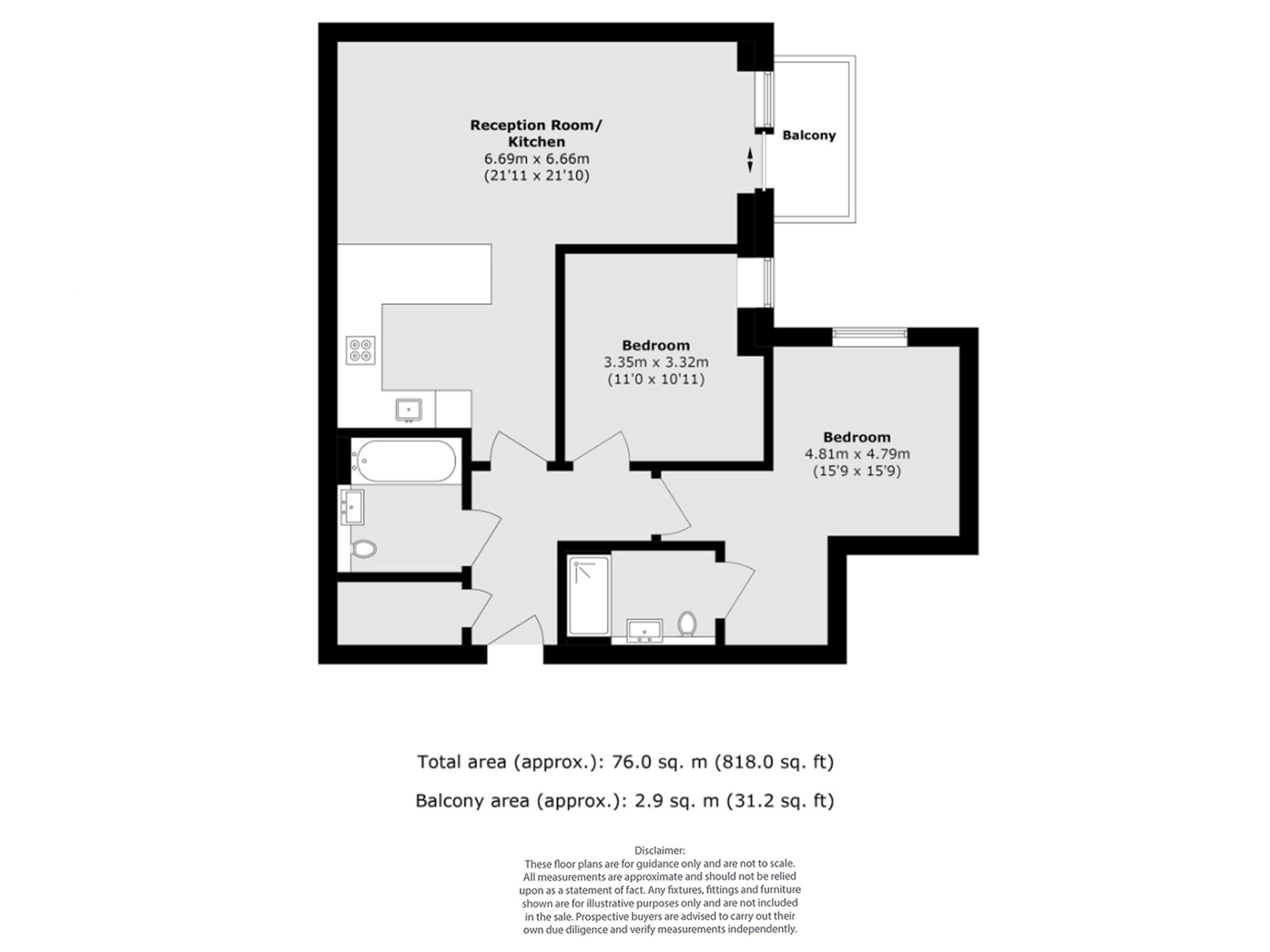 Flat 26, Golding House, London floorplan