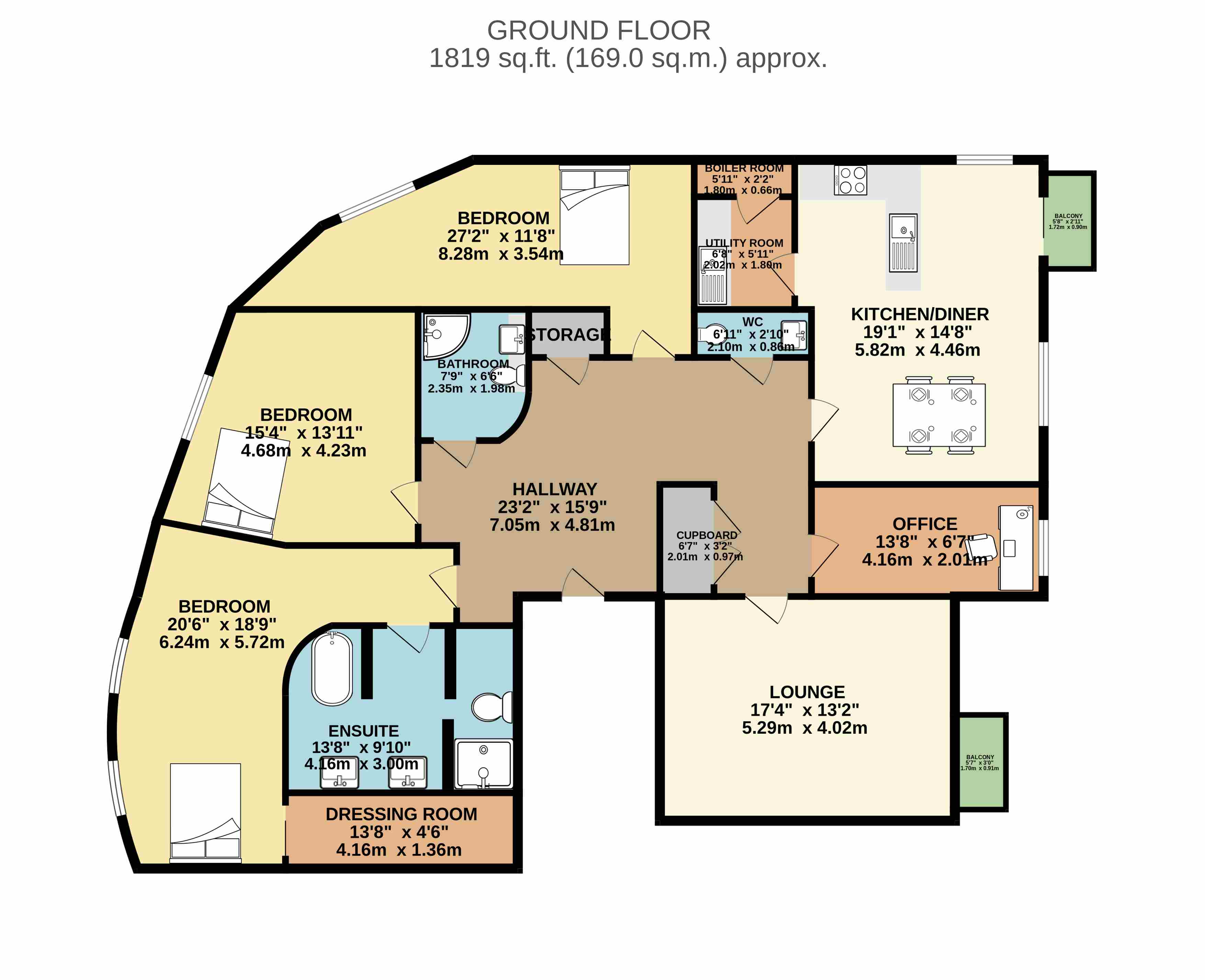 flat 8 courtway house, Hamlet Court Road, Westcliff-on-Sea floorplan