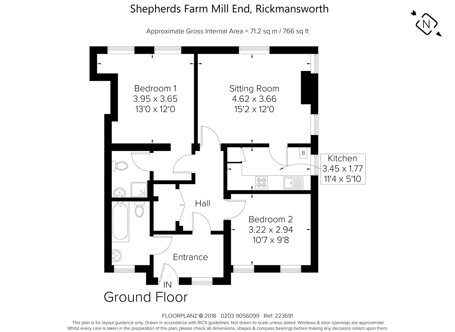 2 Bedrooms Flat for sale in Shepherds Farm, Mill End, Rickmansworth, Hertfordshire WD3