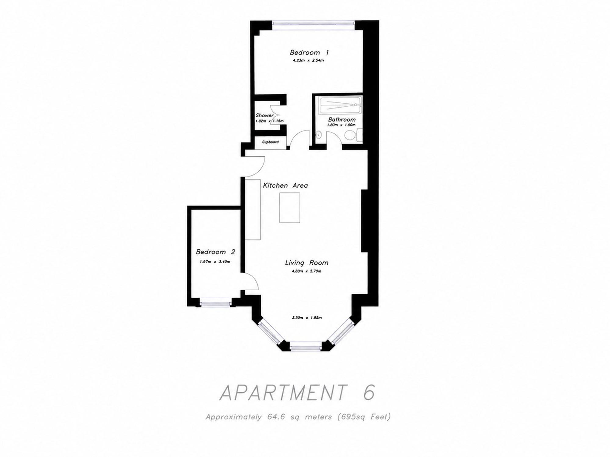 Apt 6, 87 New Square, Chesterfield floorplan