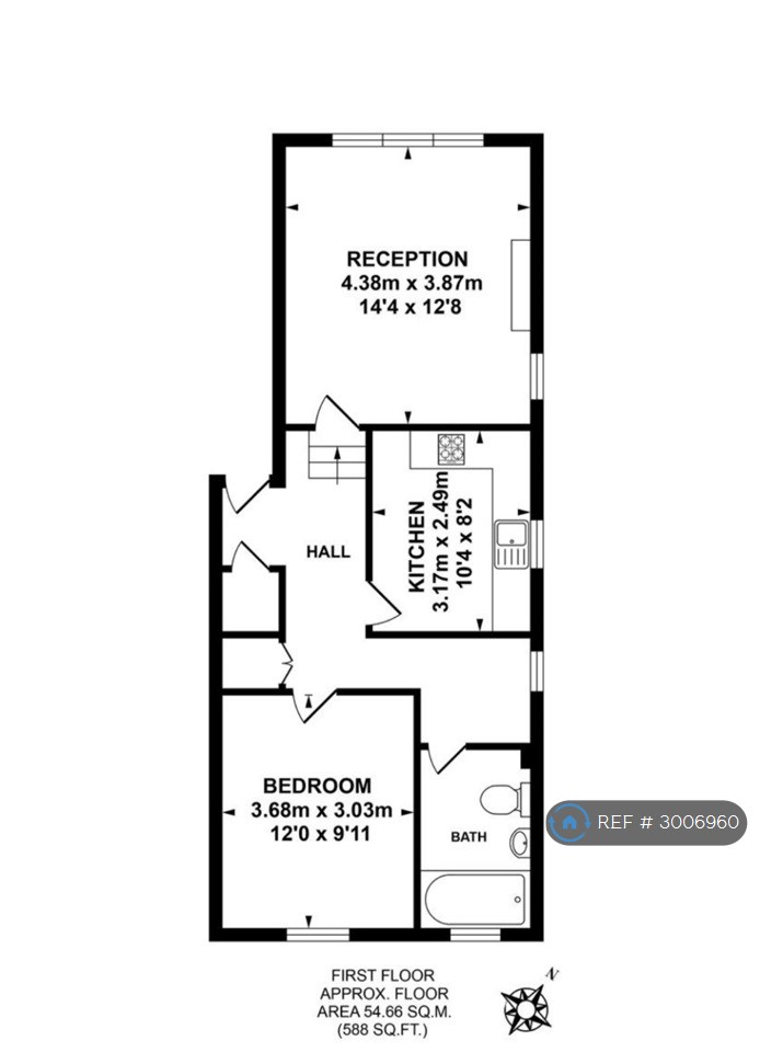 Flat, Overhill Road East Dulwich, London floorplan