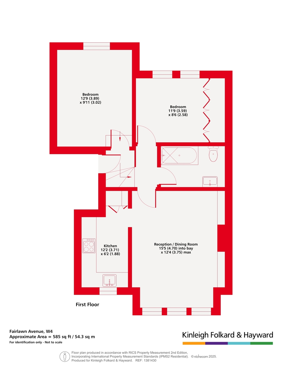Flat B, 13, Fairlawn Avenue, London floorplan