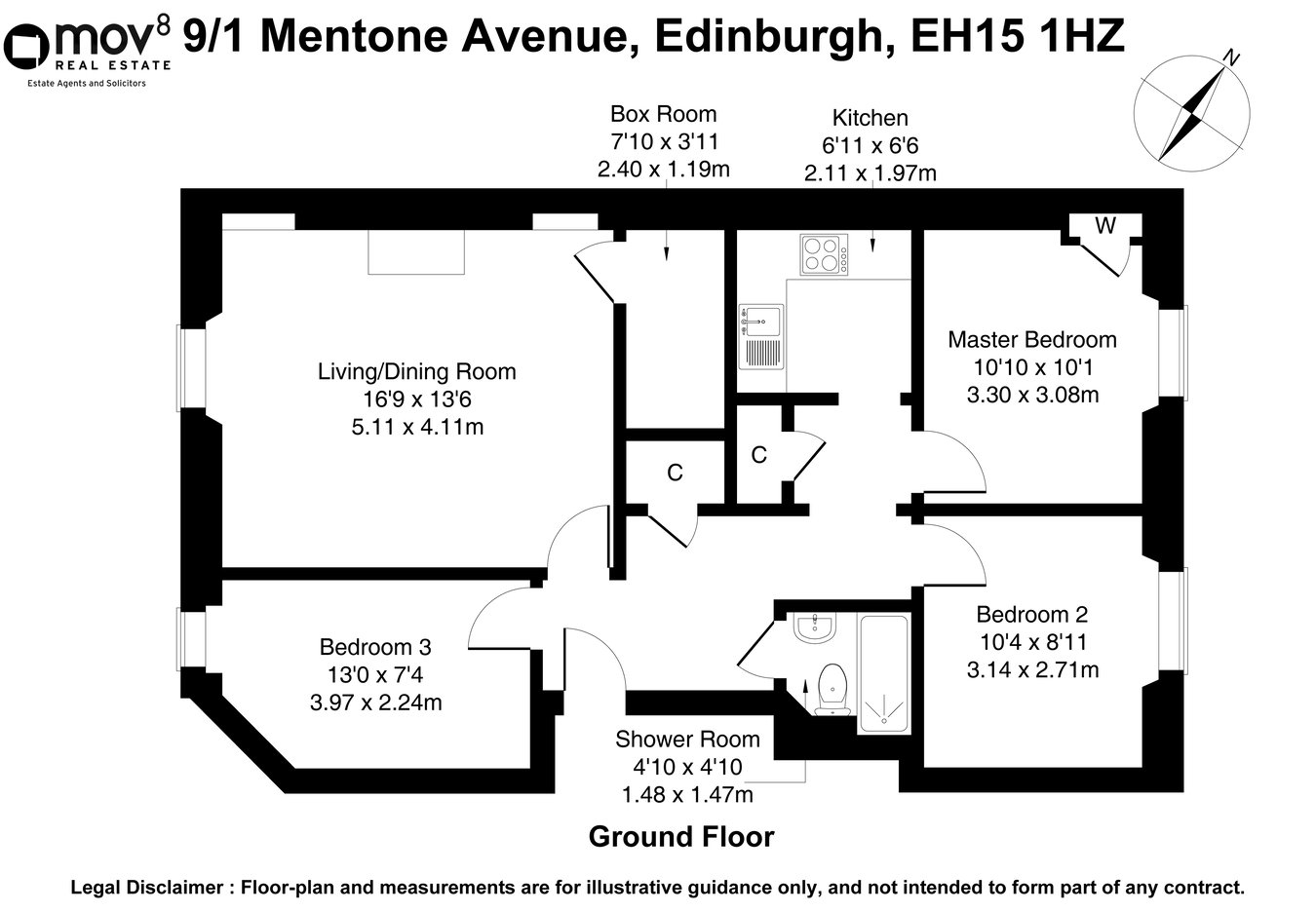 9/1, Mentone Avenue, Edinburgh floorplan