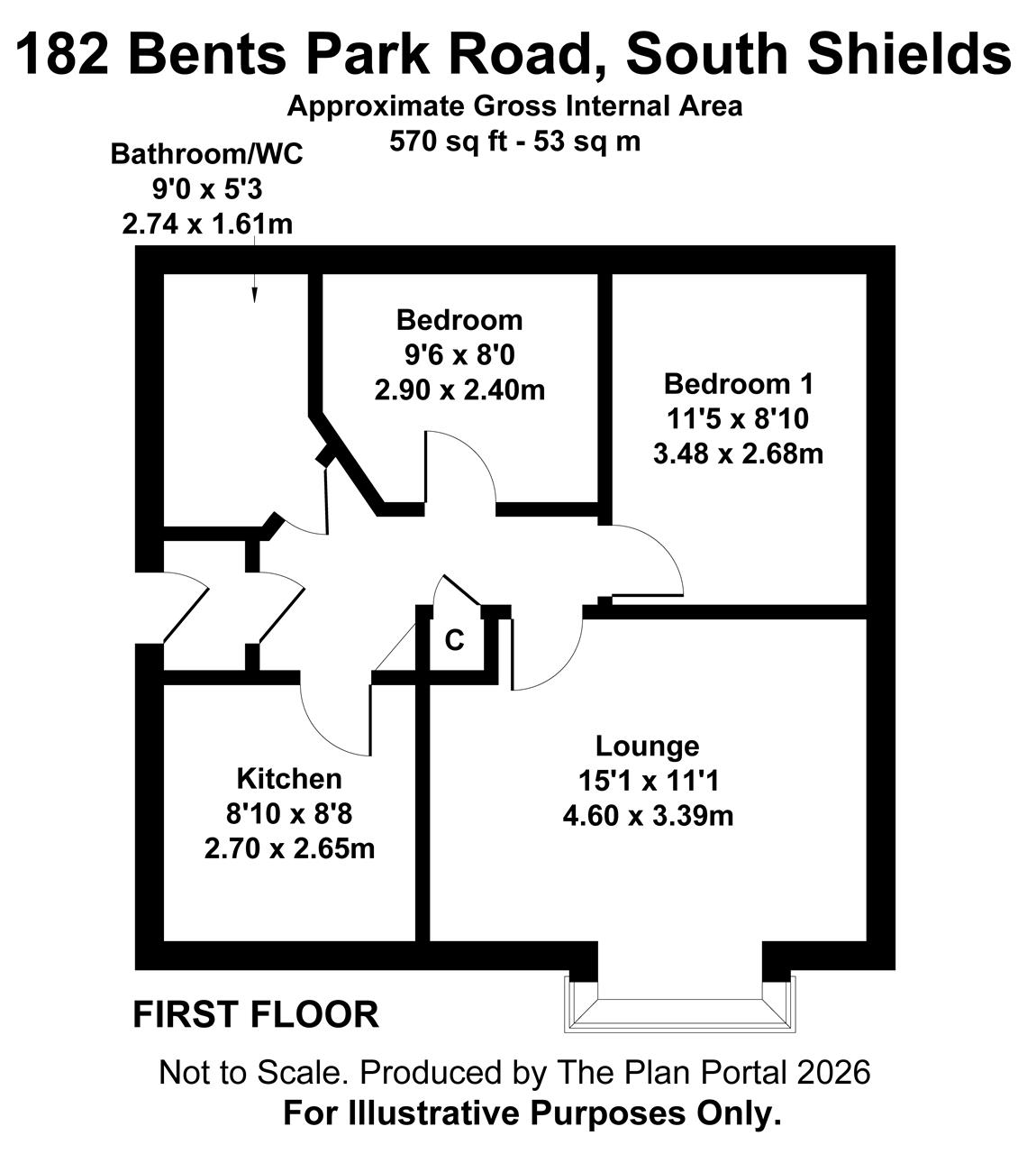182, Bents Park Road, South Shields floorplan