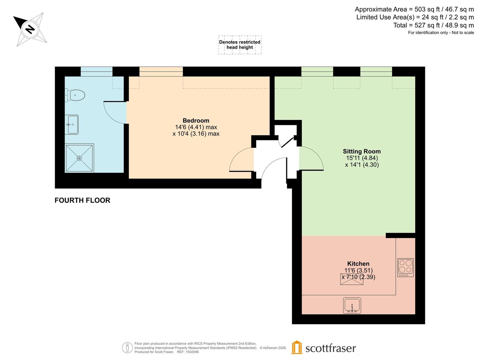 Flat 401, 52, New Inn Hall Street, Oxford floorplan