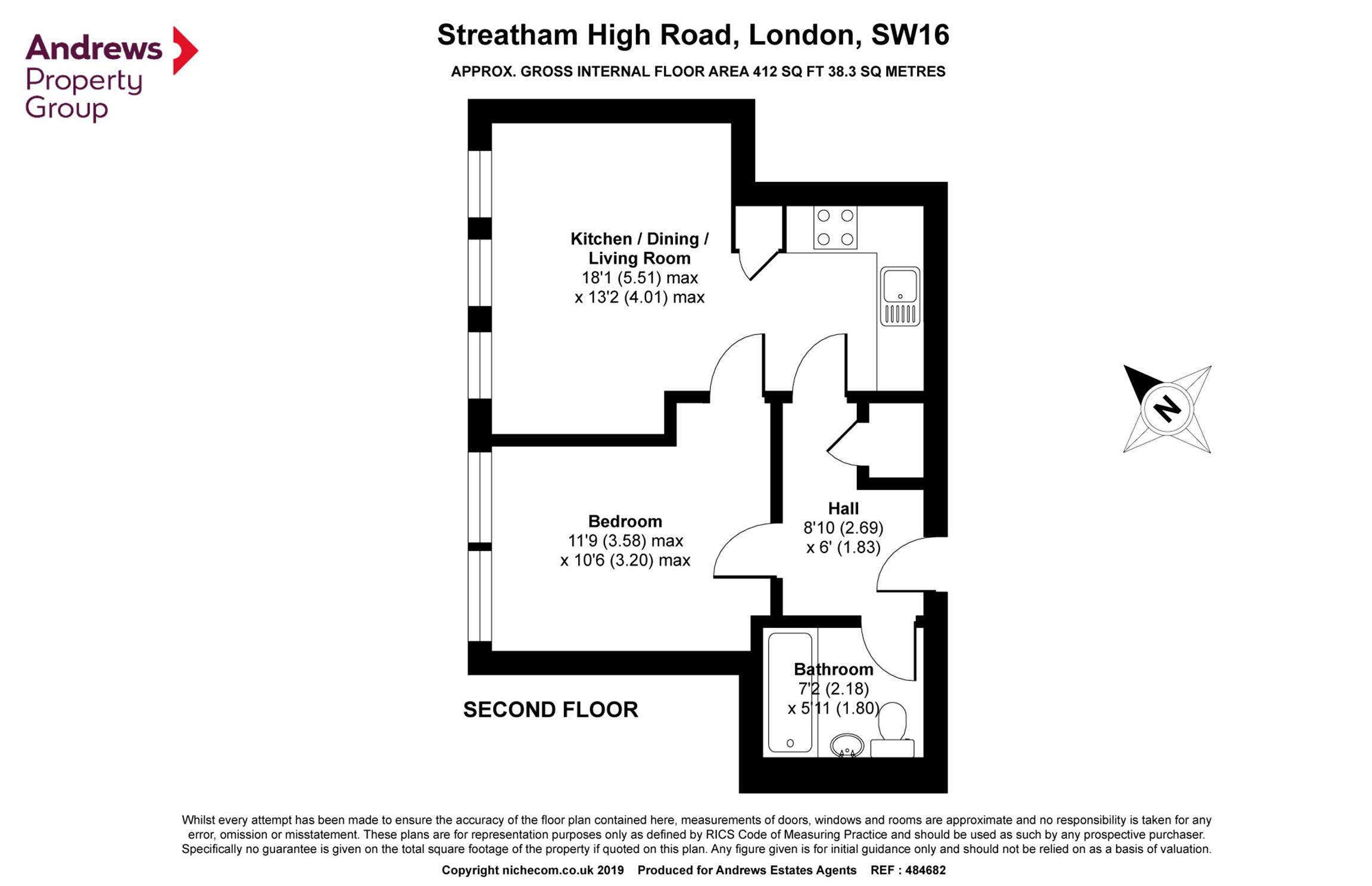 1 Bedrooms Flat for sale in Streatham High Road, London SW16