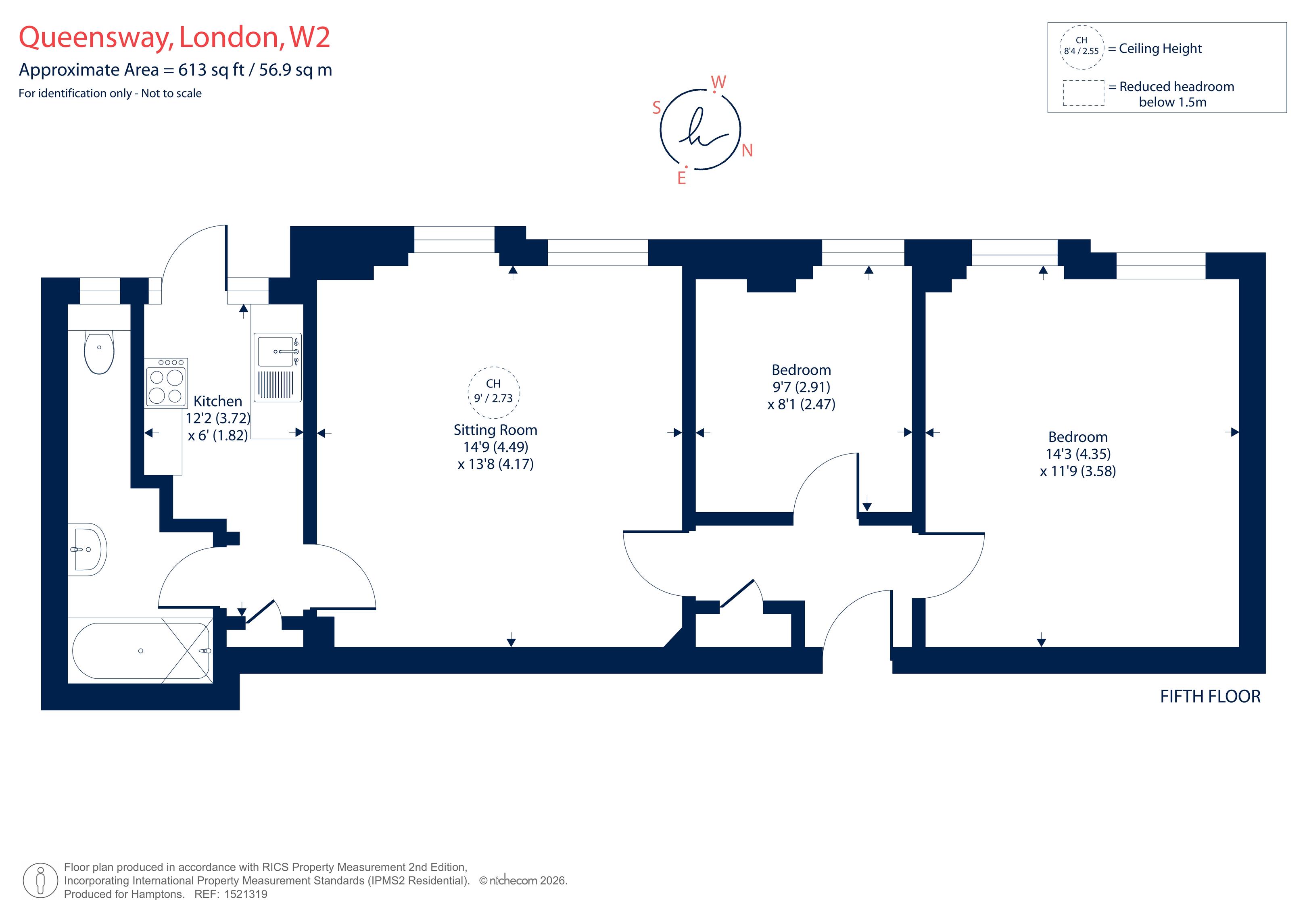120, Queens Court, Queensway, London floorplan