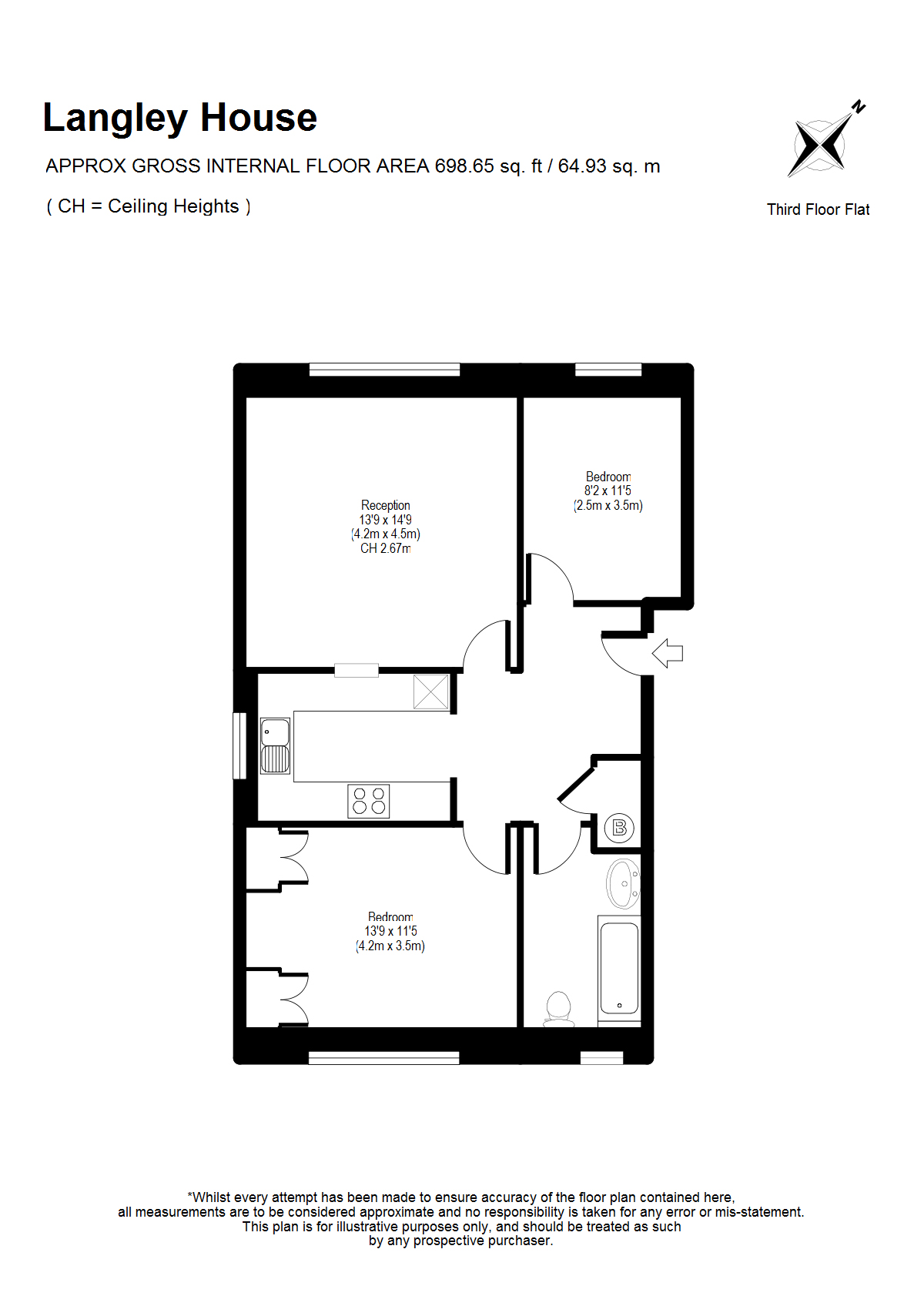 2 Bedrooms Flat to rent in Langley House, Chiswick W4