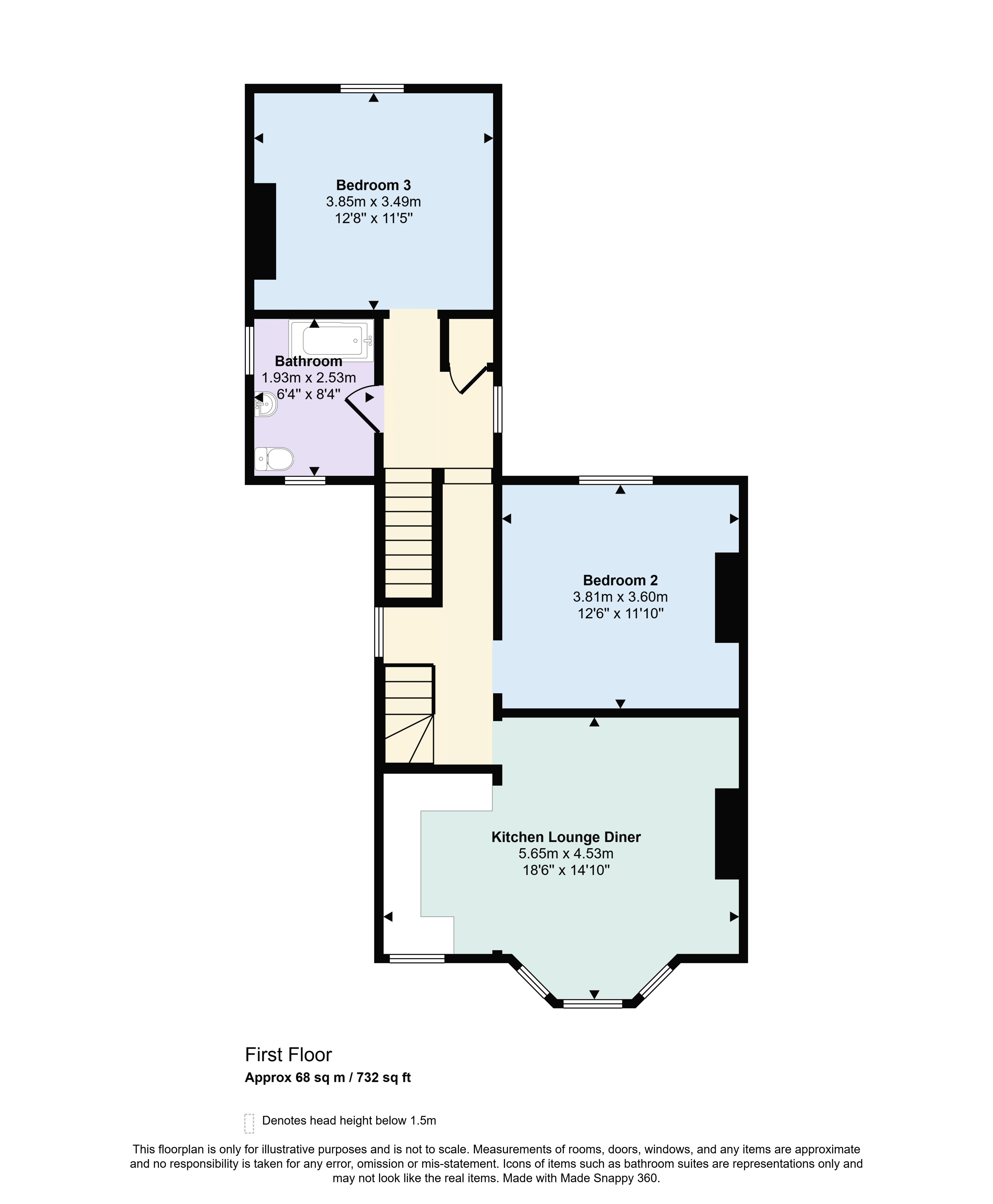 Maisonette, 8 Eldon Place, Bournemouth floorplan