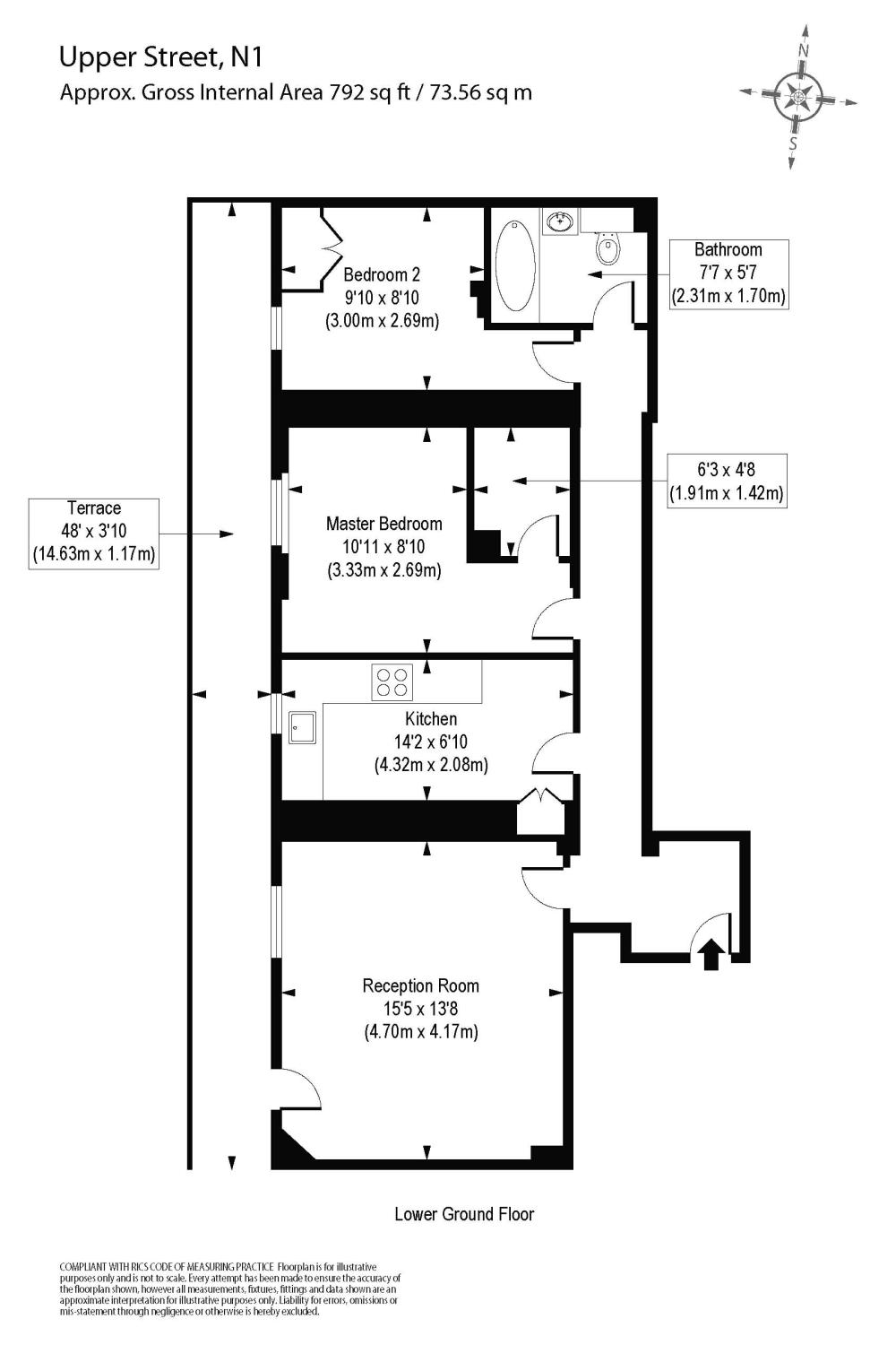 2 Bedrooms Flat to rent in Upper Street, Islington N1