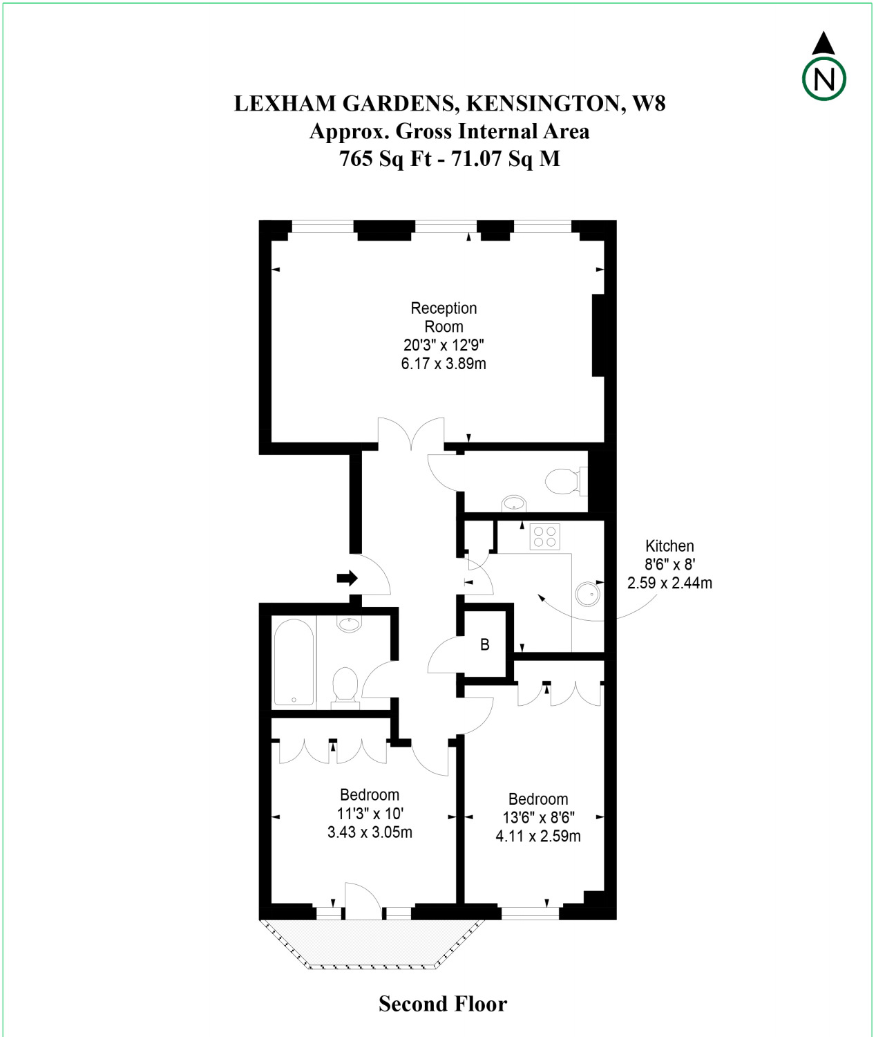 2 Bedrooms Flat to rent in Lexham Gardens, London W8