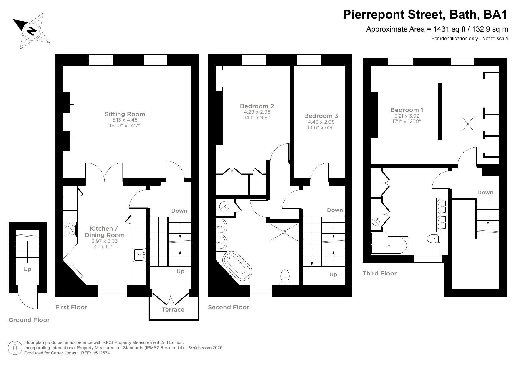 Upper Floor Maisonette, 11, Pierrepont Street, Somerset floorplan