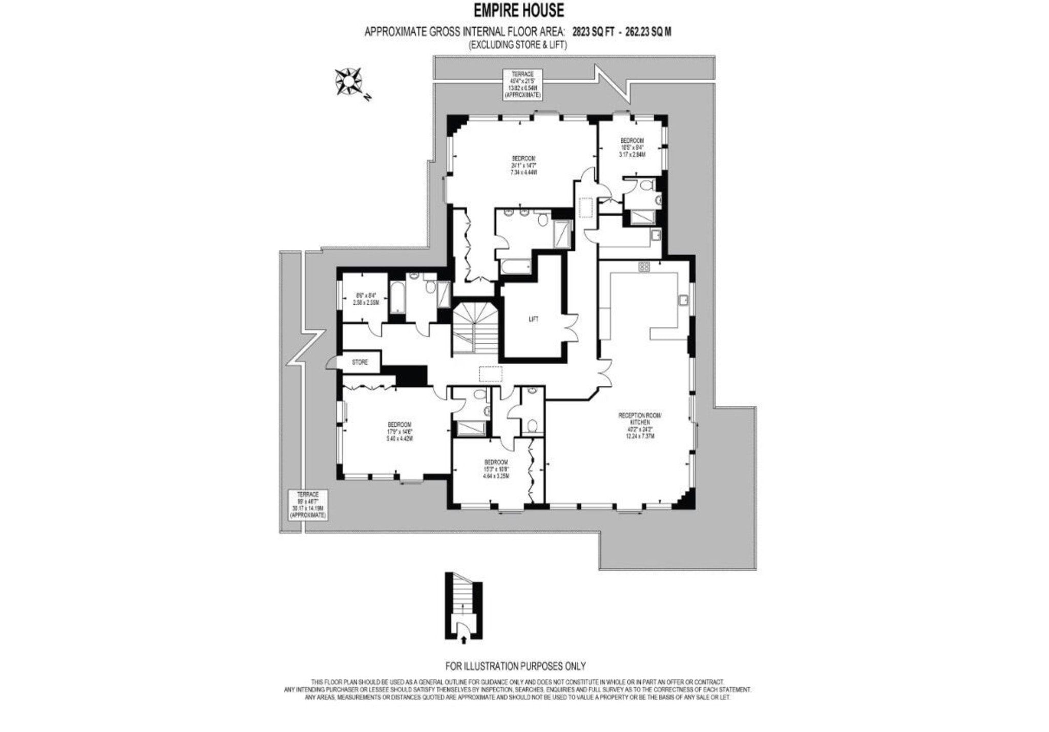 Flat 48, Empire House, London floorplan