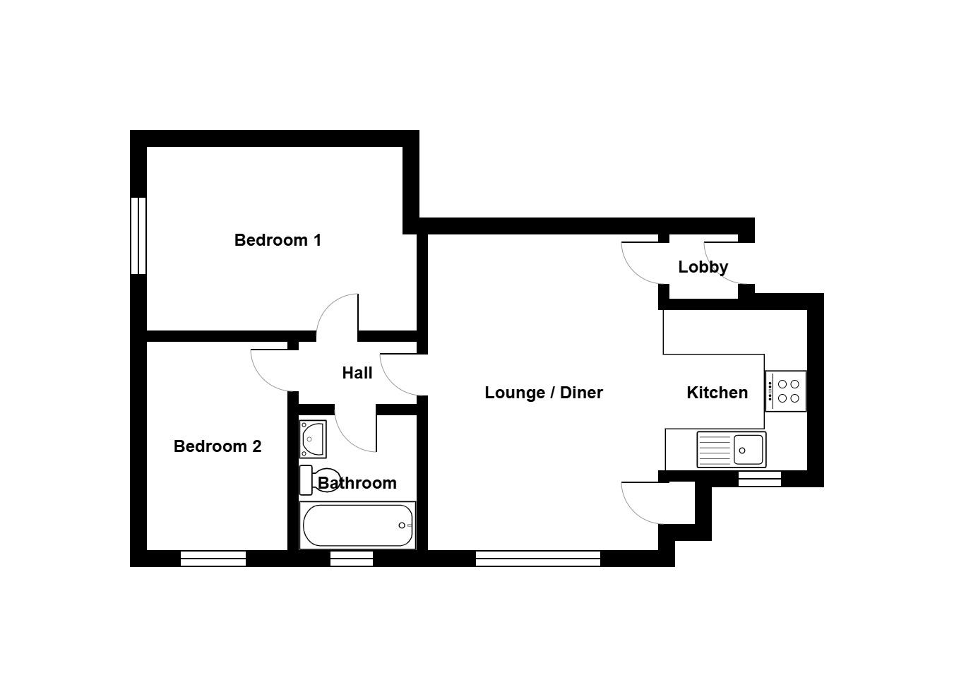 Flat 2, East Court,  2-4, Kings Road East, Swanage floorplan