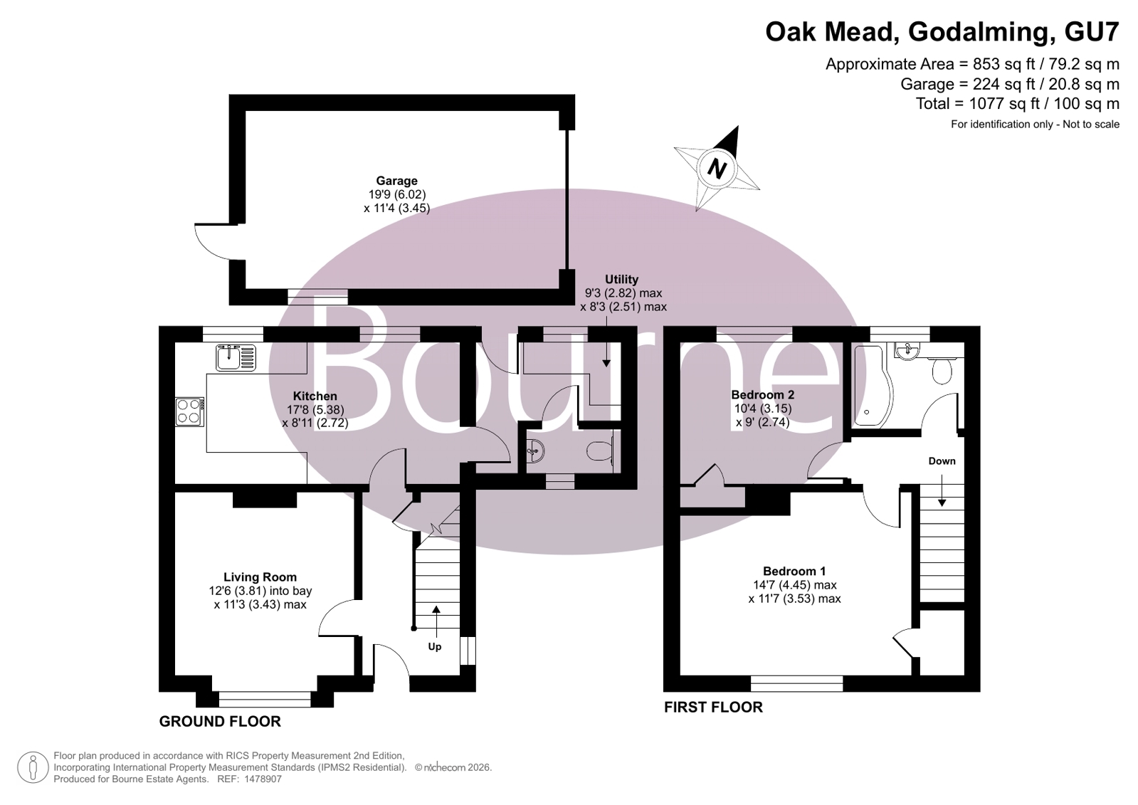 59, Oak Mead, Godalming floorplan
