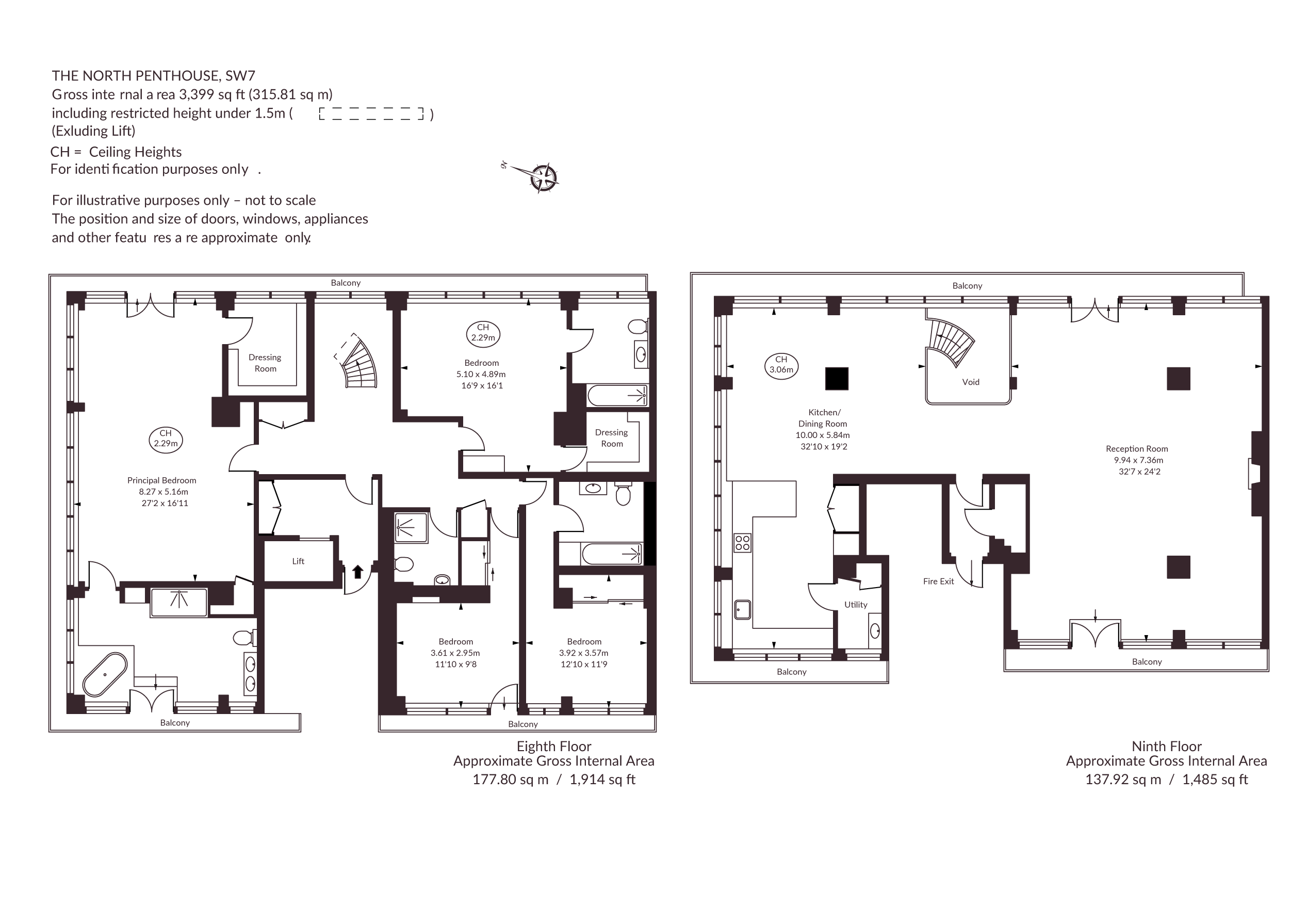 The North Penthouse, Roland House, 2, Roland Gardens, London floorplan