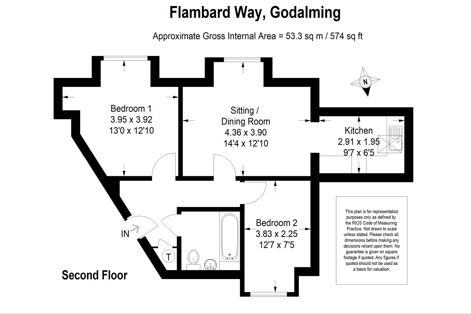 Flat 11, Felicia Court, Flambard Way, Godalming floorplan