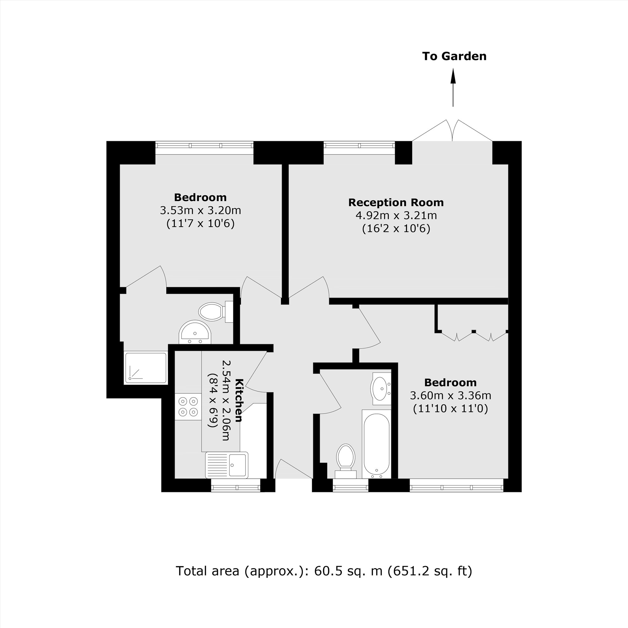 Flat 2, Wolsey Court, 2, Wolsey Road, Sunbury-On-Thames floorplan