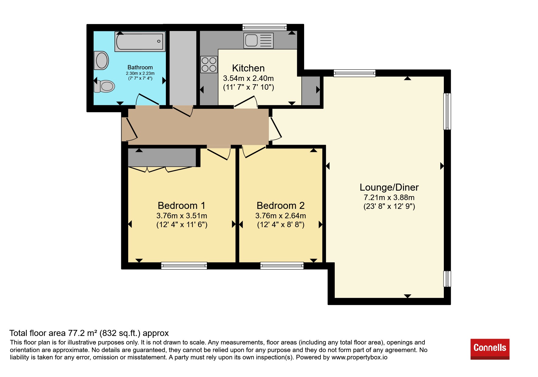 Flat 12, Osborne Place, Princes Road, Ferndown floorplan