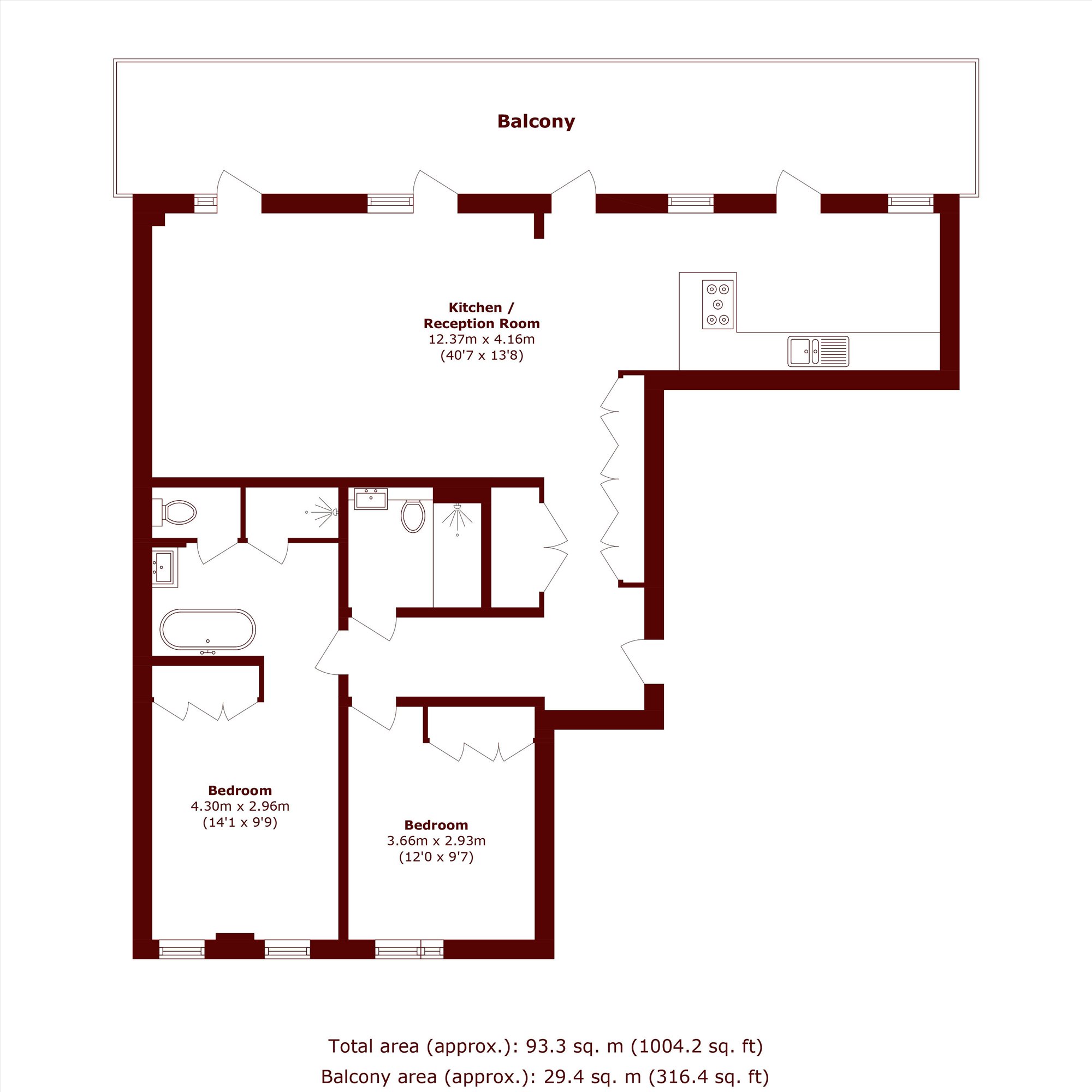Flat 116, Queens Wharf, 2, Crisp Road, London floorplan