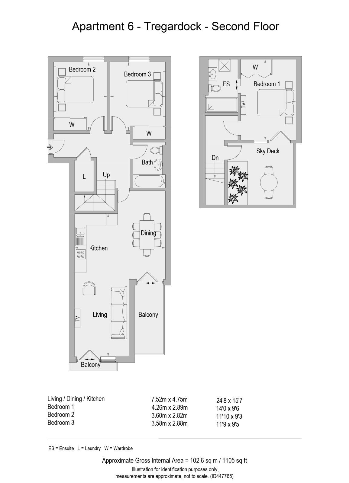 Tregardock Apartment at Polzeath Beach House, New Polzeath floorplan