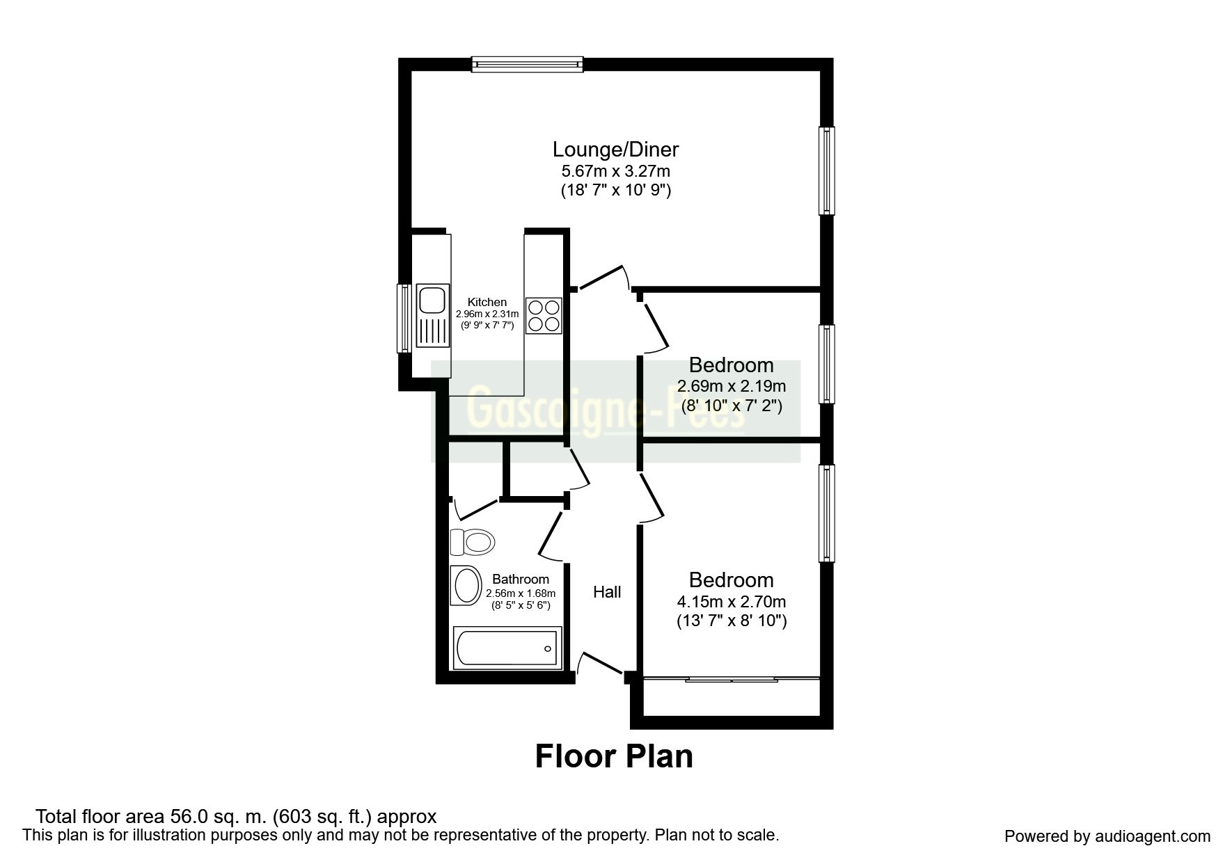 2 Bedrooms Flat to rent in Harvey Lodge, Guildford GU1