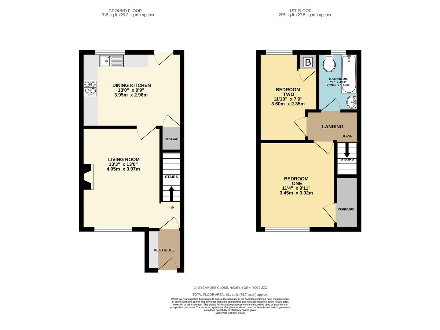 14, Sycamore Close, York floorplan