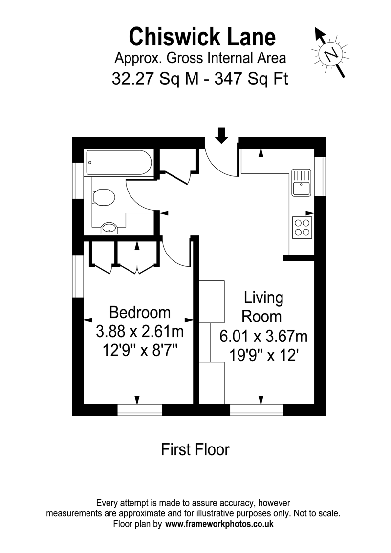 1 Bedrooms Flat to rent in Chiswick Lane, Chiswick, London W4