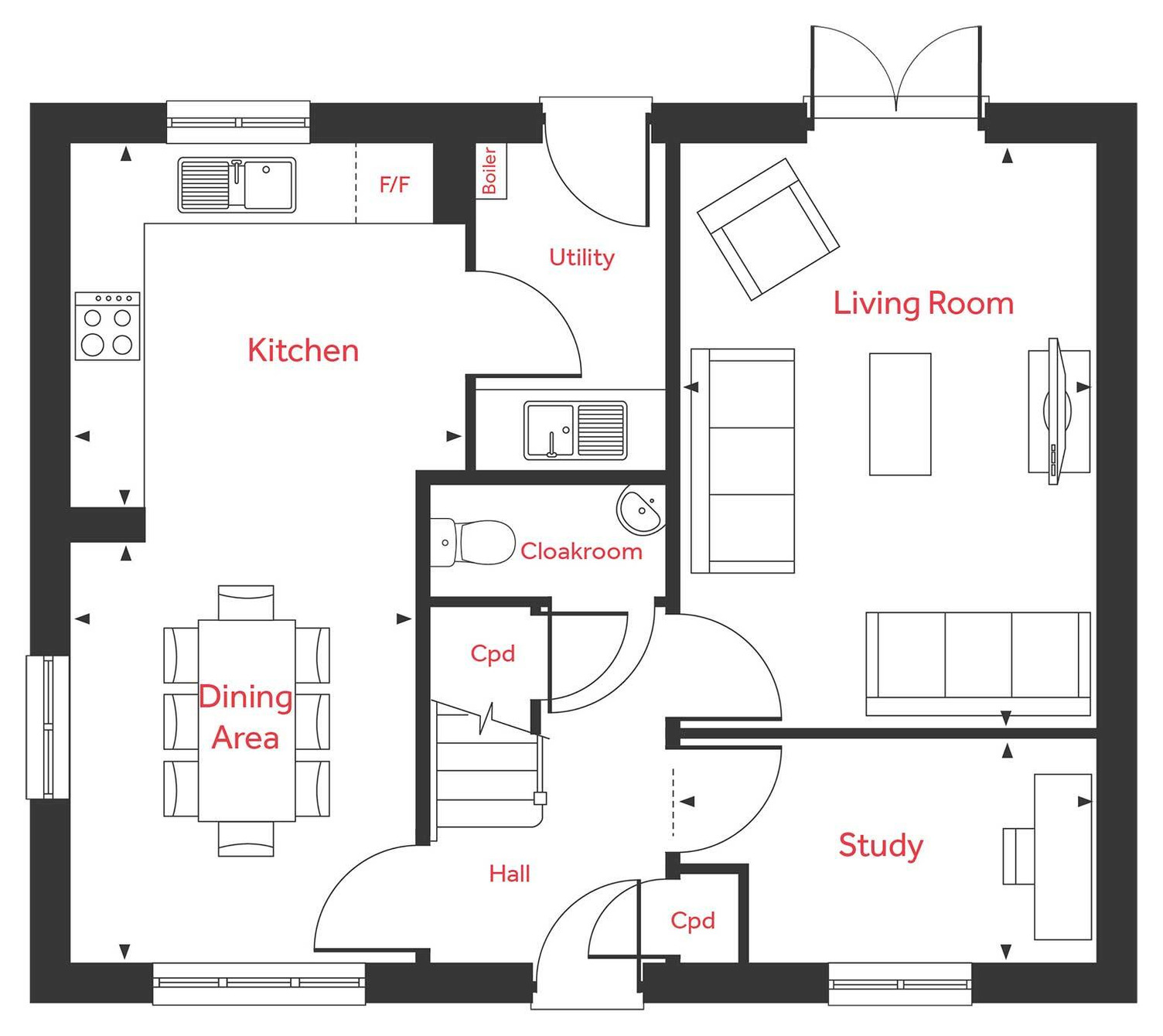 "The Lutyen" at Cromwell Way, Royston SG8, 5 bedroom town house for