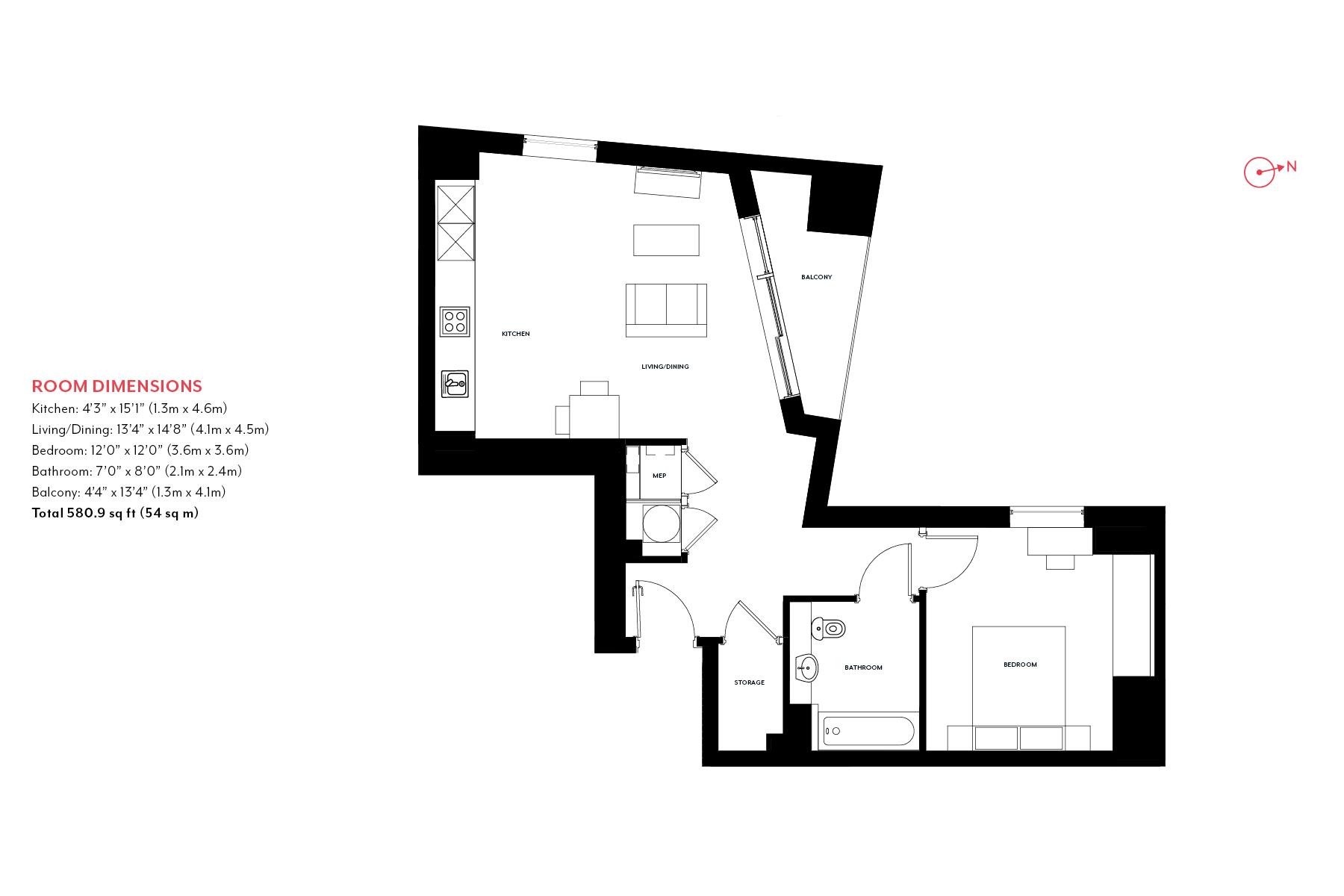 1 Bedrooms Flat to rent in Haydn Tower, Nine Elms Point, Vauxhall SW8