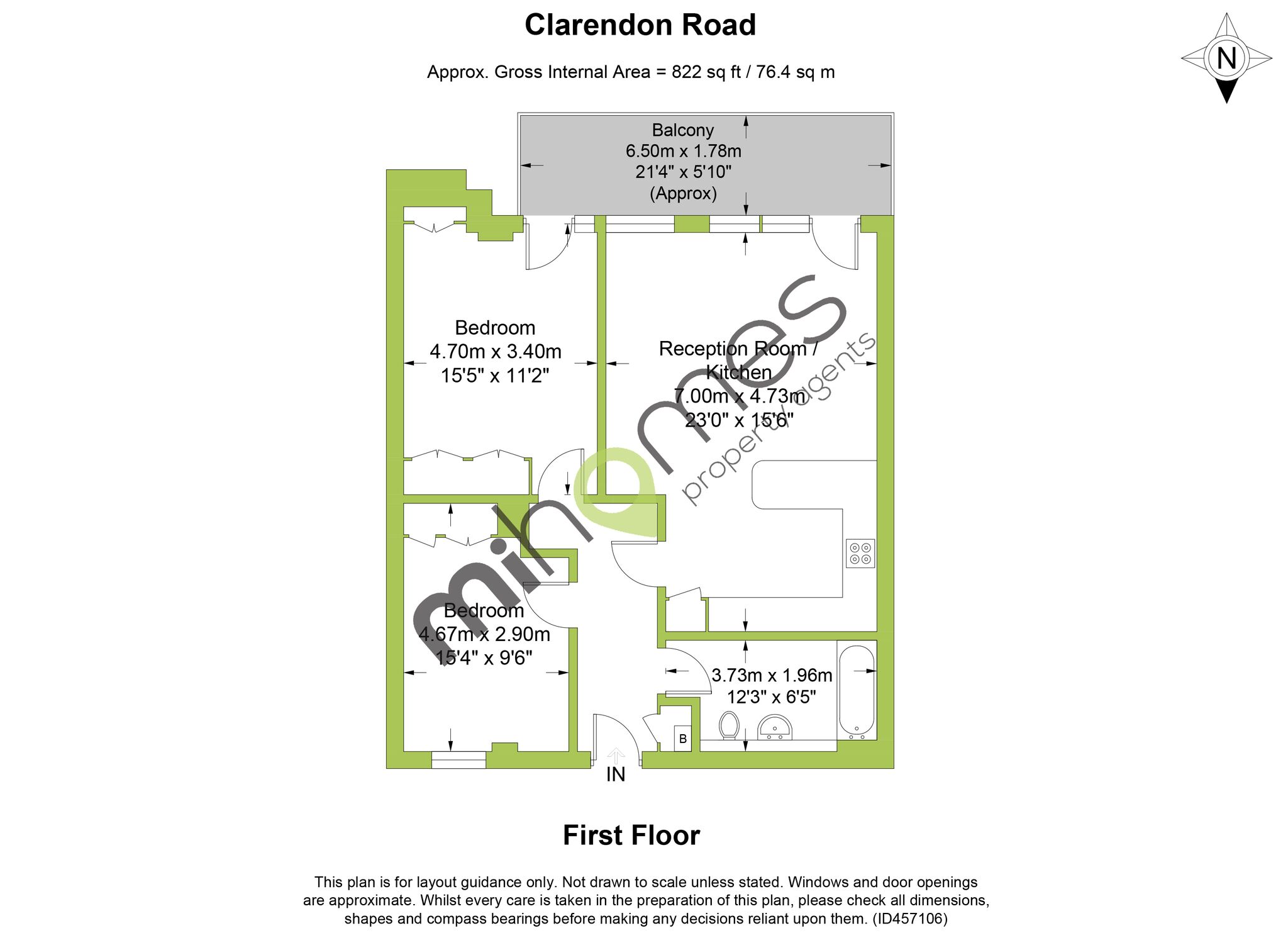 2 Bedrooms Flat to rent in Clarendon Road, London N8