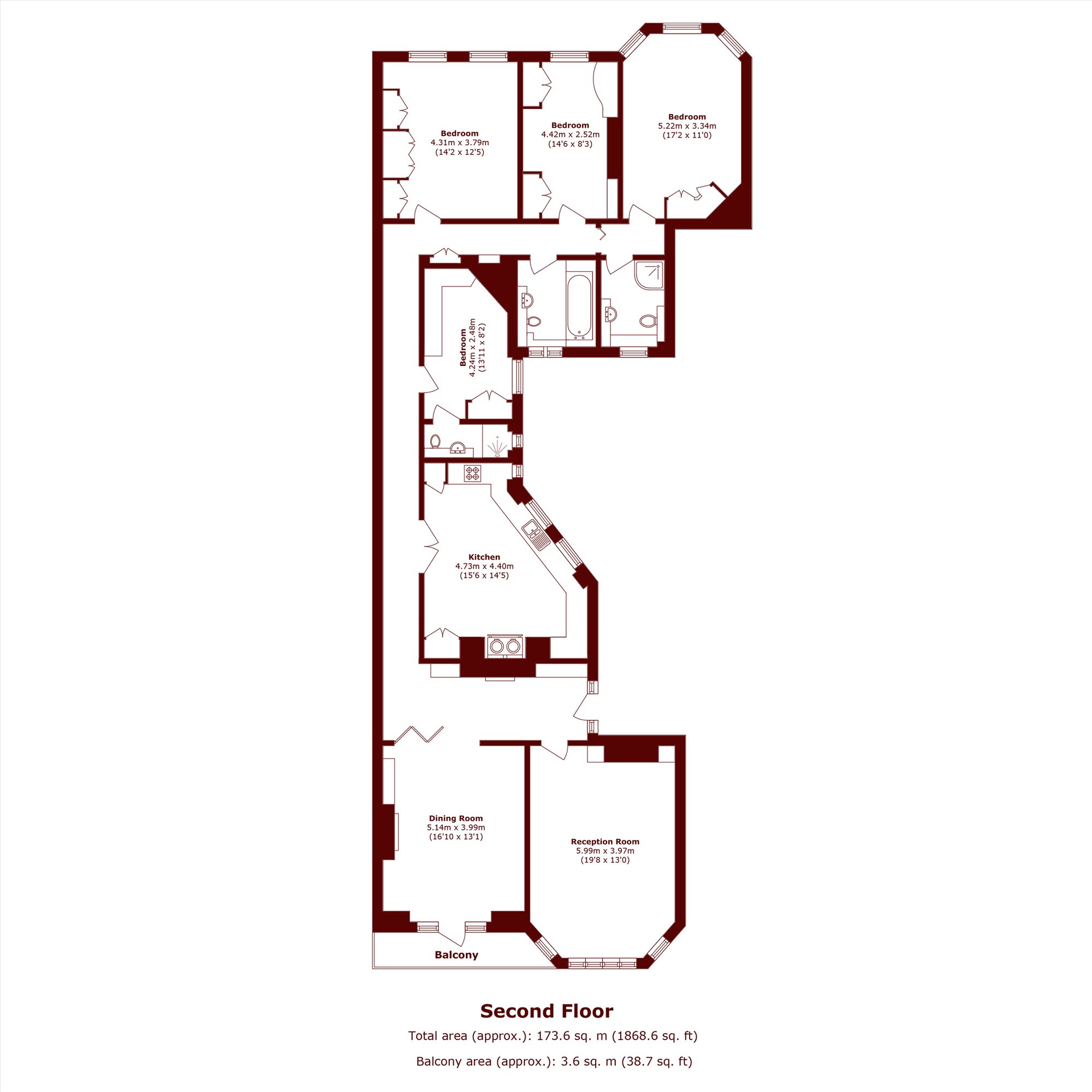 Flat 7, Holland Park Court, Holland Park Gardens, London floorplan