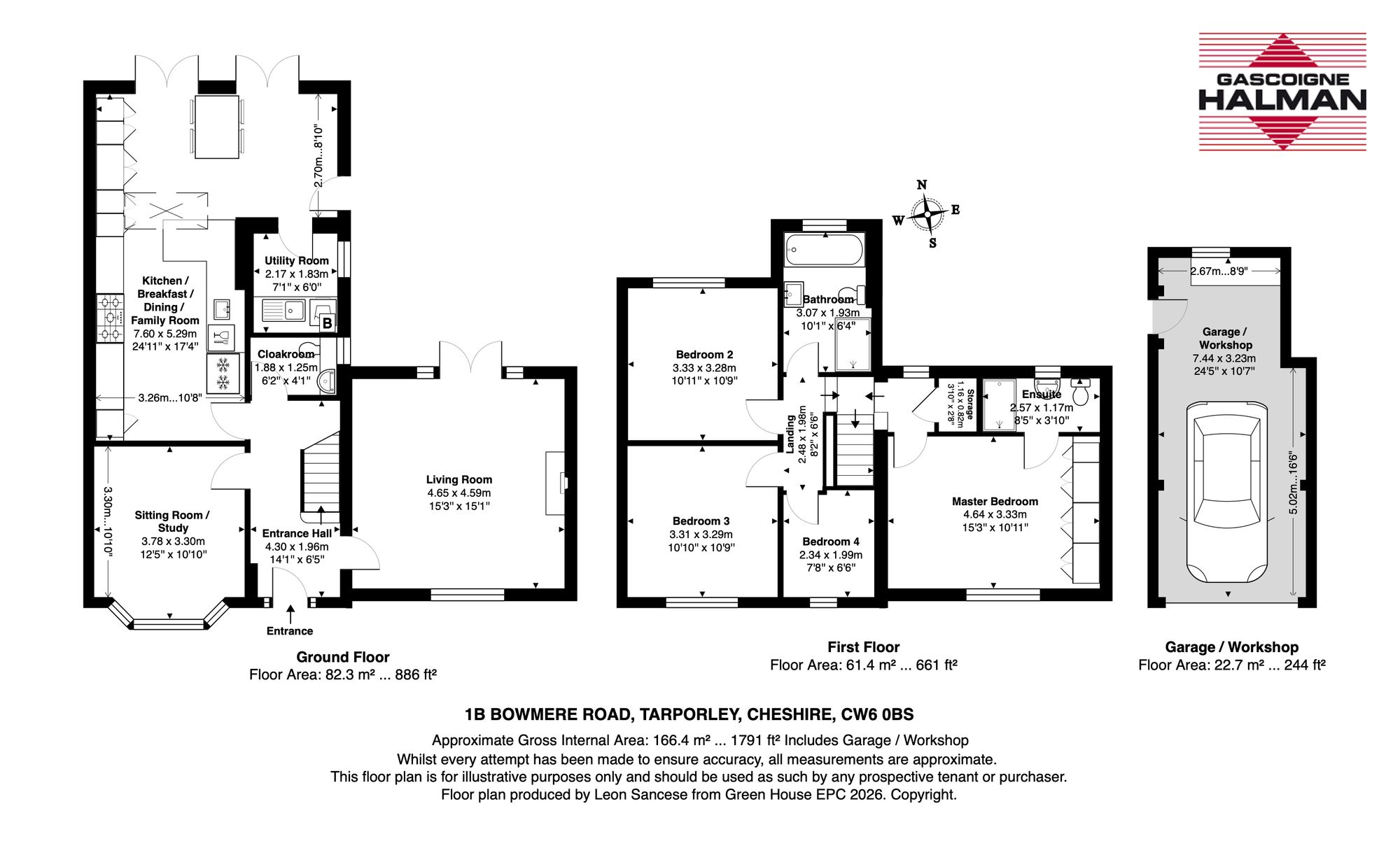 1B Bowmere Road, Tarporley floorplan