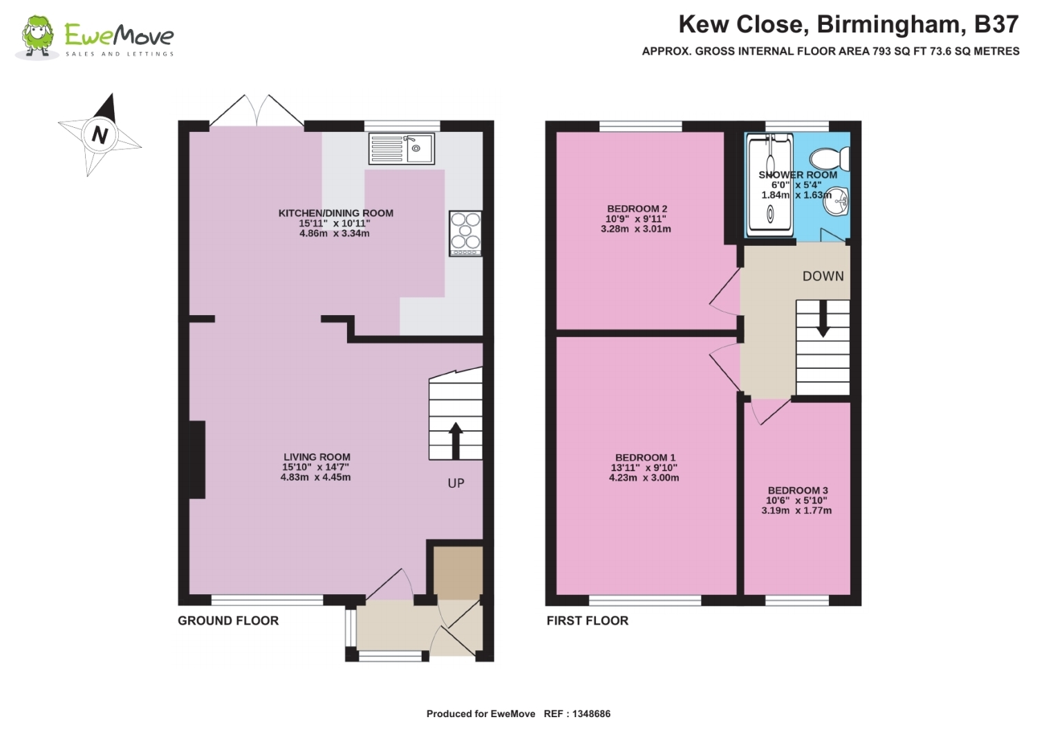 9, Kew Close, Birmingham floorplan