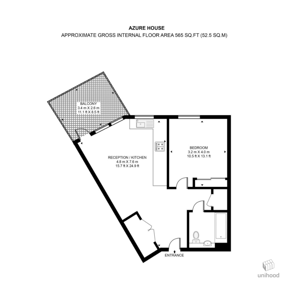 46 Azure Mansions 3 Clarendon, Brook Road, London floorplan