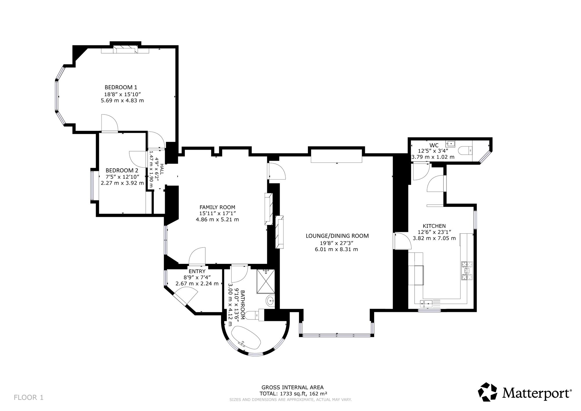 Flat 1, Lagarie House Torwoodhill Road, Helensburgh floorplan