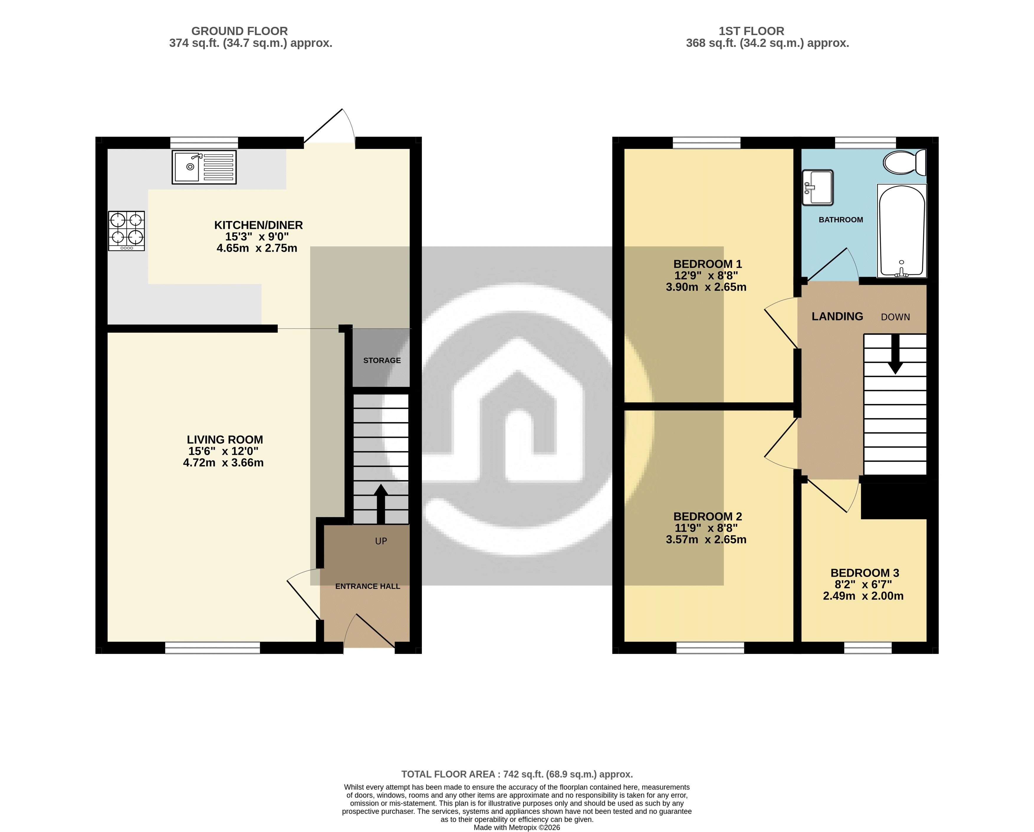 139, Montgomery Close, Bedford floorplan