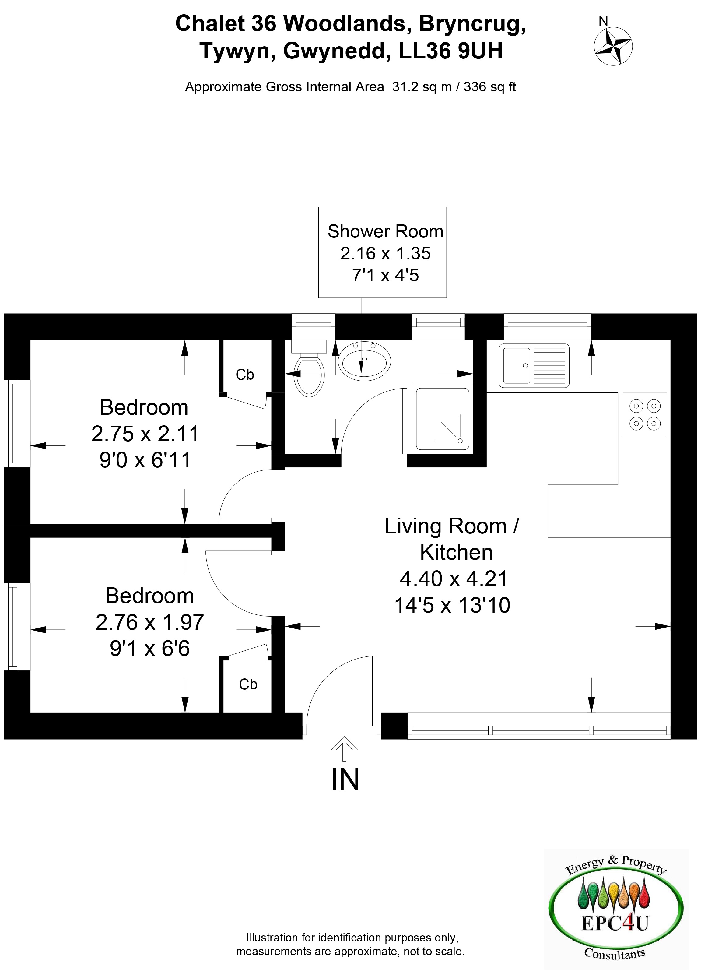 CHALET 36, WOODLANDS, BRYNCRUG floorplan