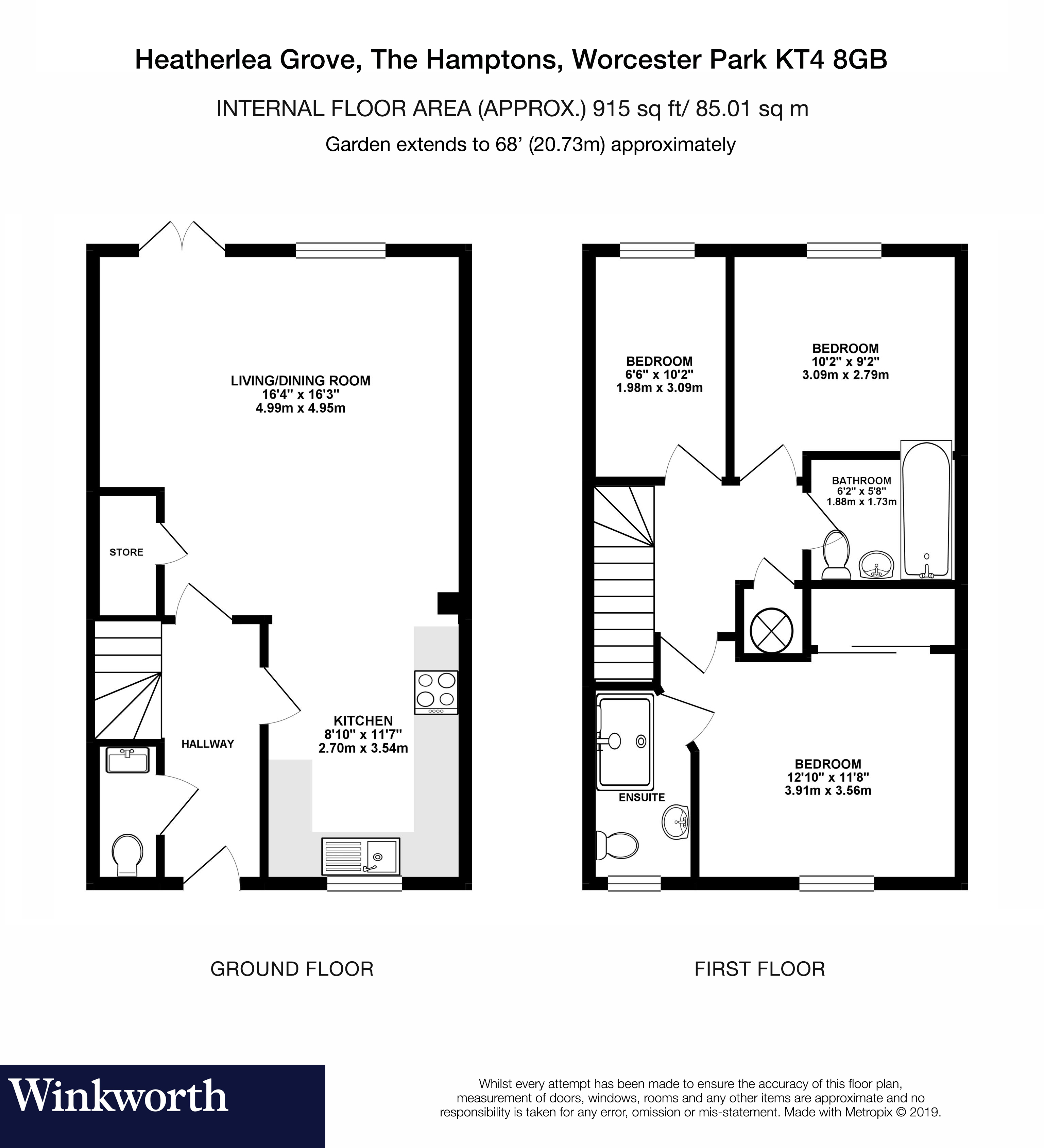 3 Bedrooms Terraced house for sale in Heatherlea Grove, Worcester Park KT4