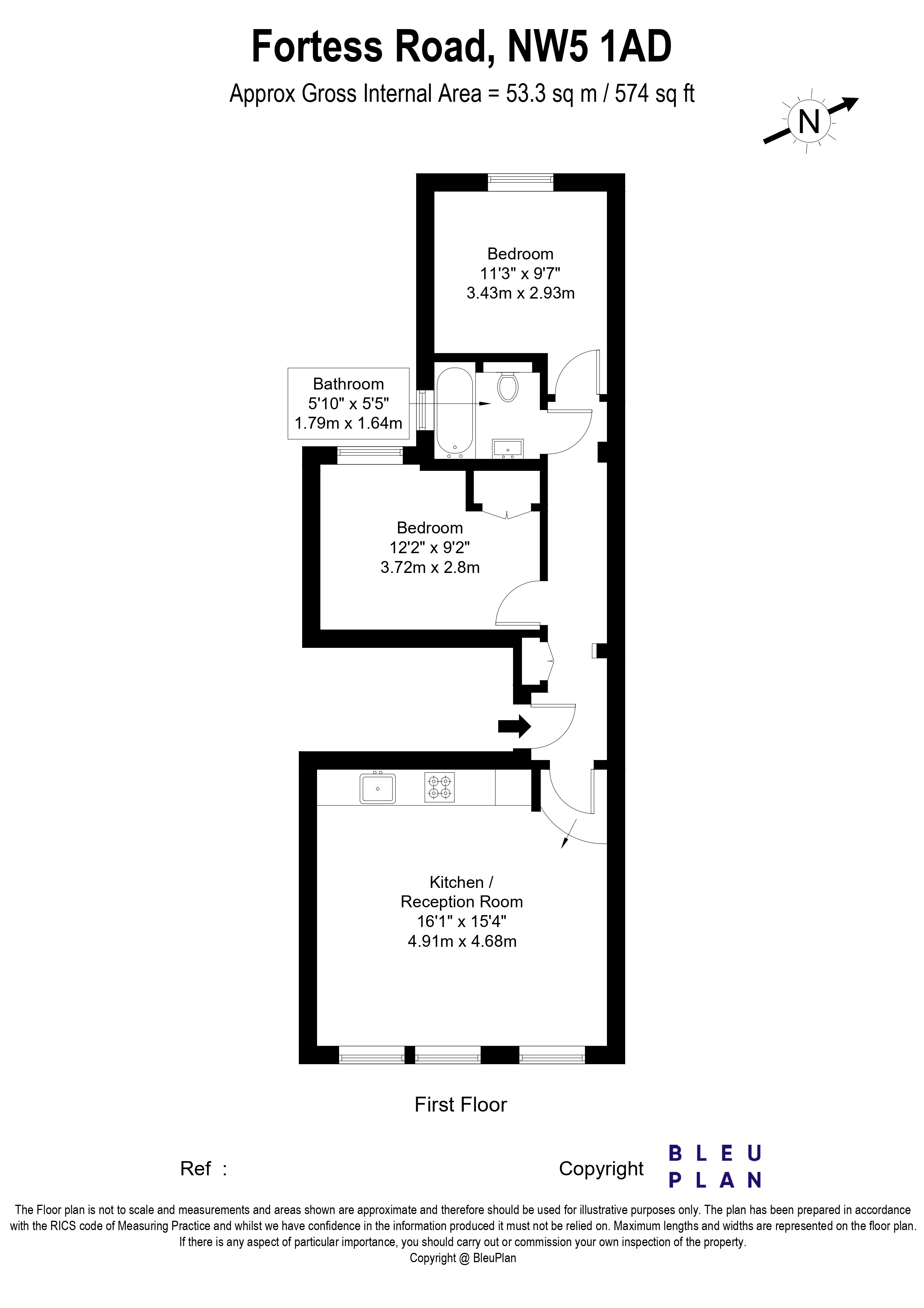 Fortess Road, London floorplan